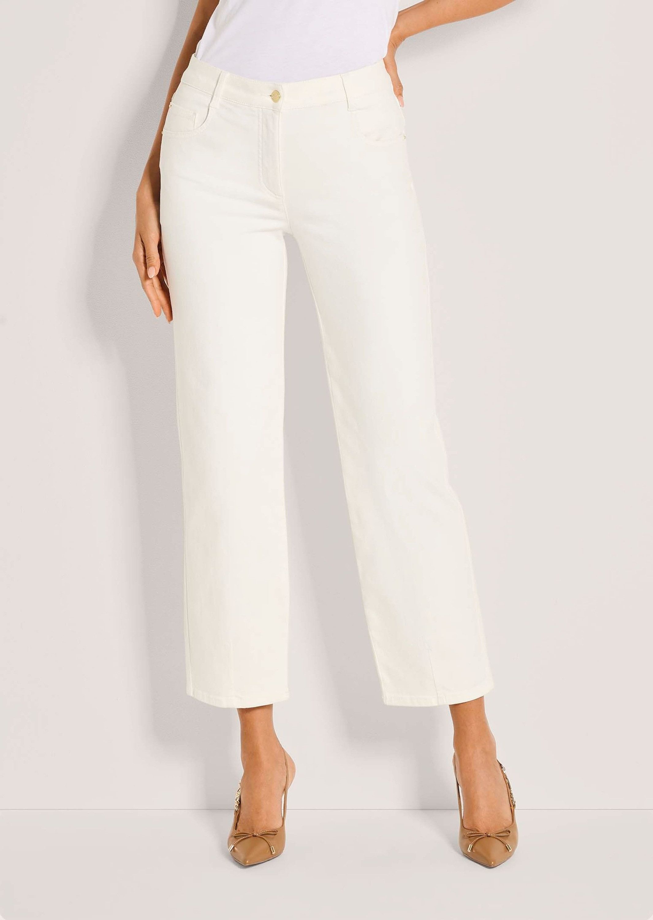MADELEINE Gerade Jeans Baumwollhose mit Saumabnähern 5-Pocket-Hose mit Form günstig online kaufen