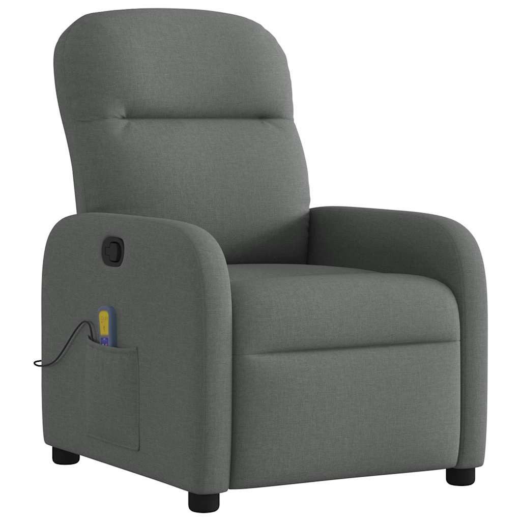 vidaXL Sessel Massage-Relaxsessel, Stoff, Dunkelgrau (1-St)