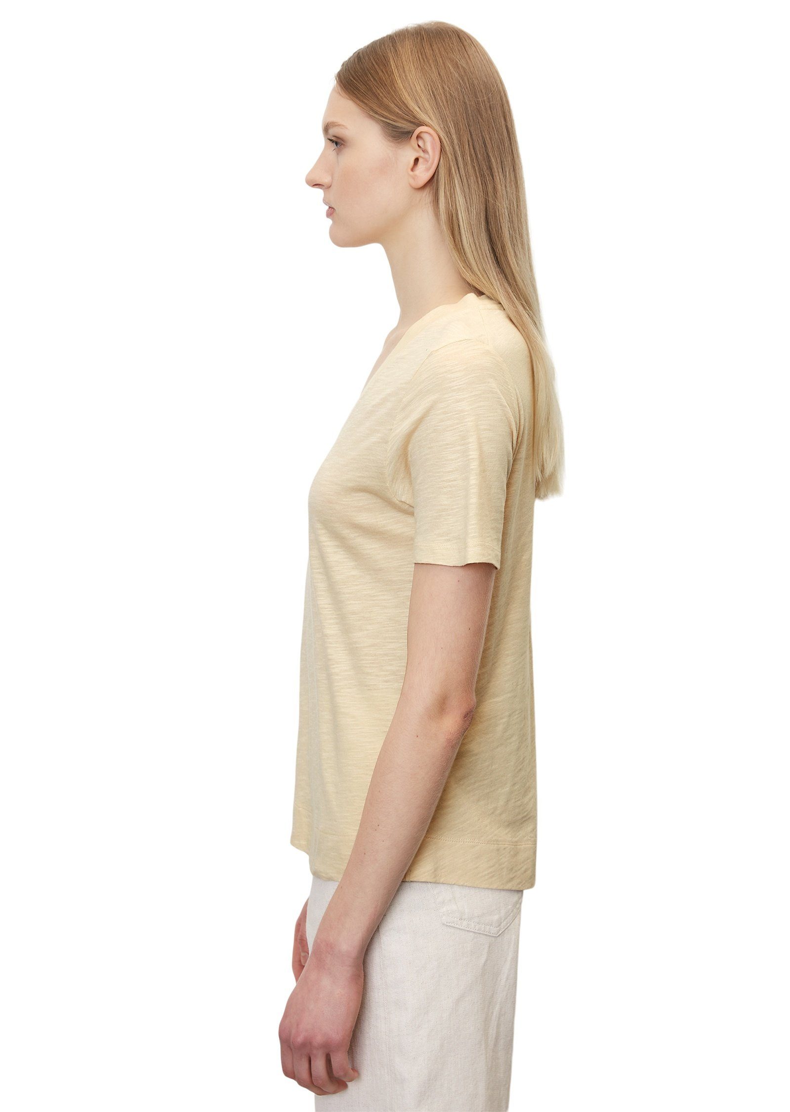 beige T-Shirt Marc aus Baumwolle-Viskose-Mix O'Polo