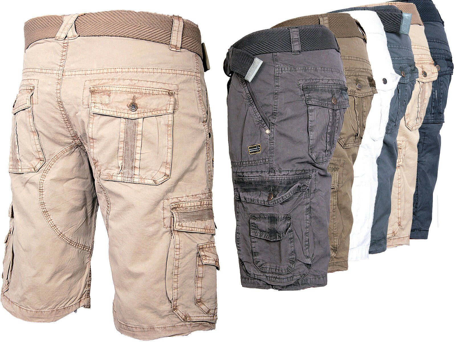 Geographical Norway Shorts Cargo Shorts kurze Hose knielang Short Bermuda Sommer Urlaub Freizeit – Bild 5 von 5