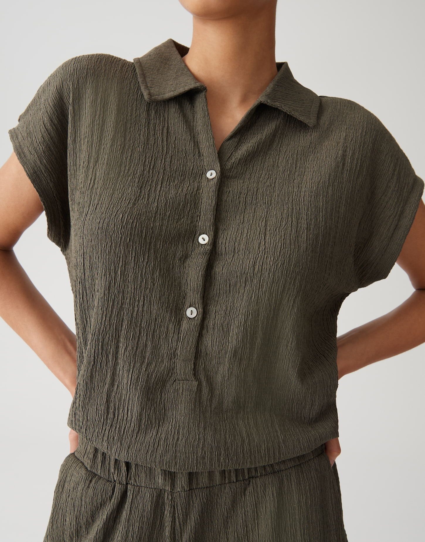 OPUS Jumpsuit MELTI POLO Relaxed in dynamischer Crash Optik