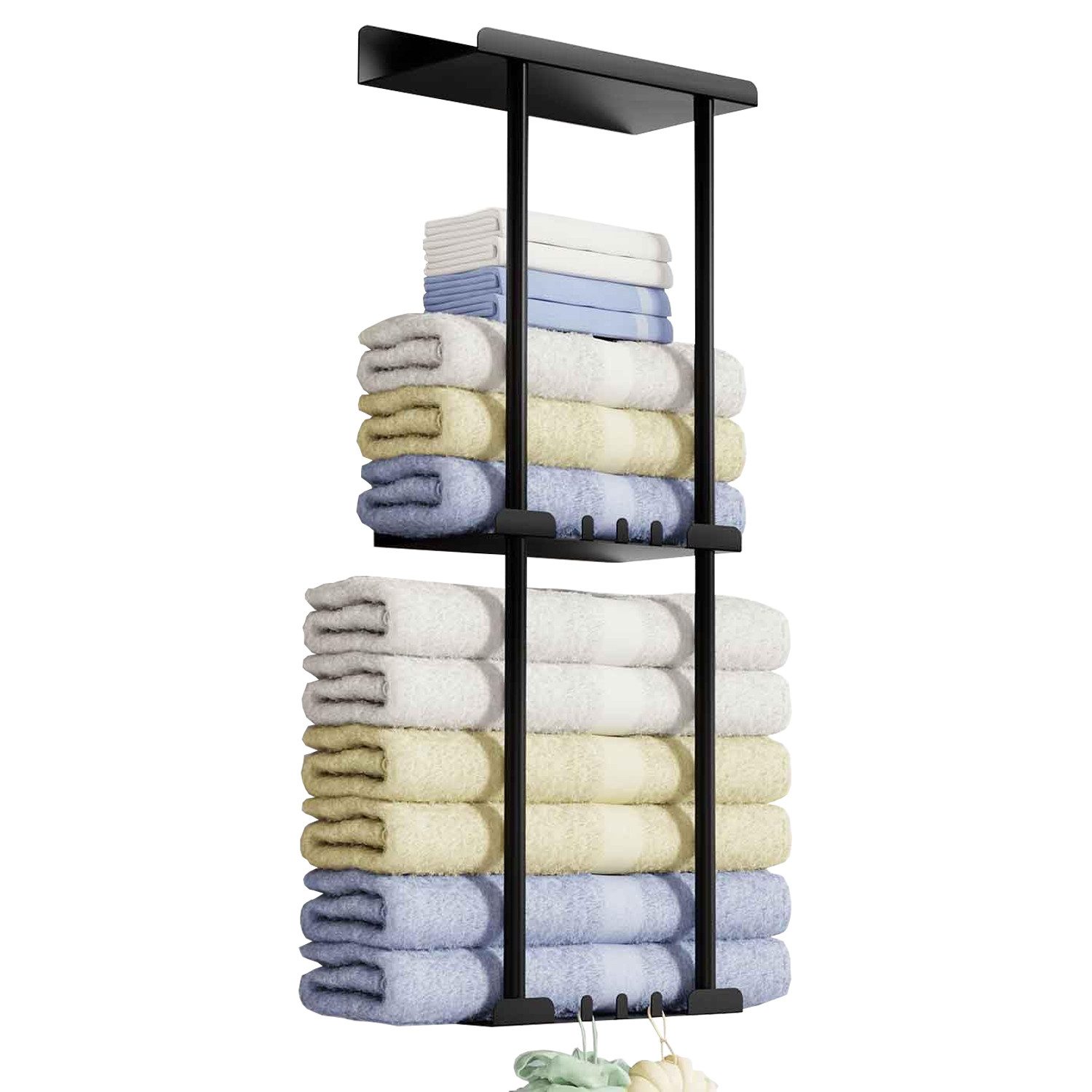 NUODWELL Handtuchhalter Ohne Bohren Wand Bad Handtuchregal Matt mit 6 Handt günstig online kaufen