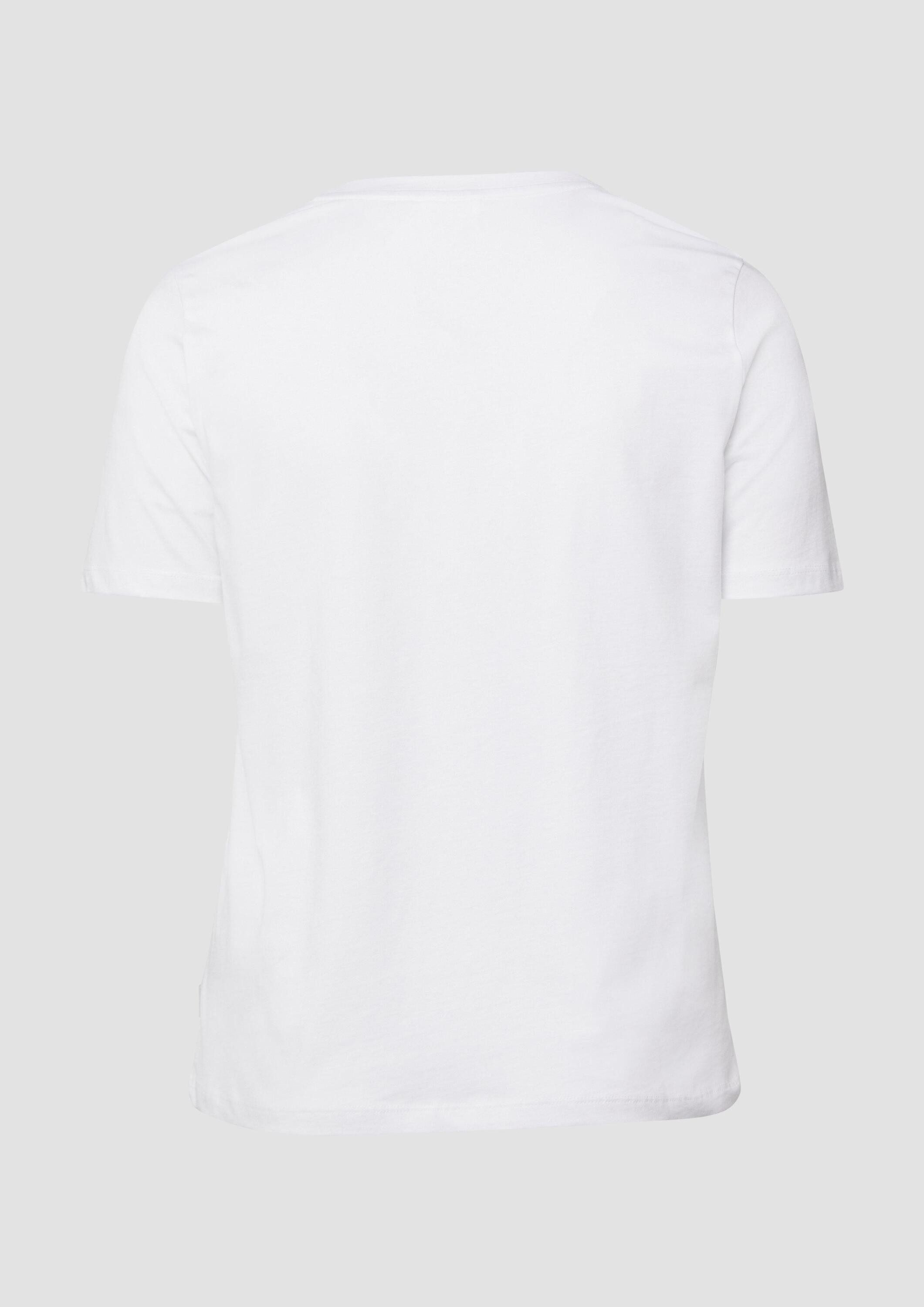 s.Oliver Kurzarmshirt T-Shirt Baumwoll-T-Shirt mit Frontprint günstig online kaufen
