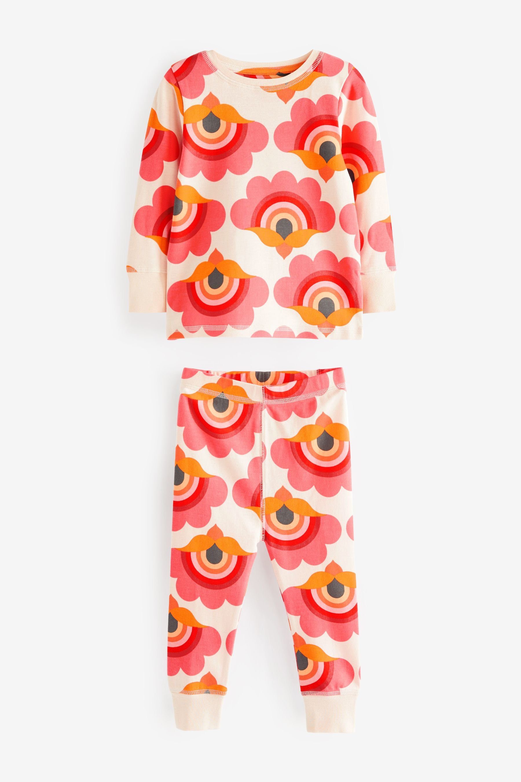 Next Pyjama Red/Cream tlg) Retro-Print 3er-Pack Schlafanzüge (6 mit