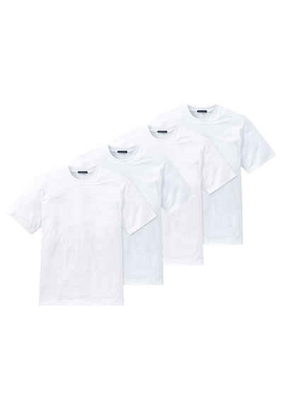 Schiesser Unterhemd »4er Pack American« (Spar-Set, 4-St) T-Shirt Rundhals - Baumwolle - Hochwertige Verarbeitung und hohe Formstabilität, Feiner Single-Jersey aus 100 % Baumwolle, Mit rundem Halsausschnitt