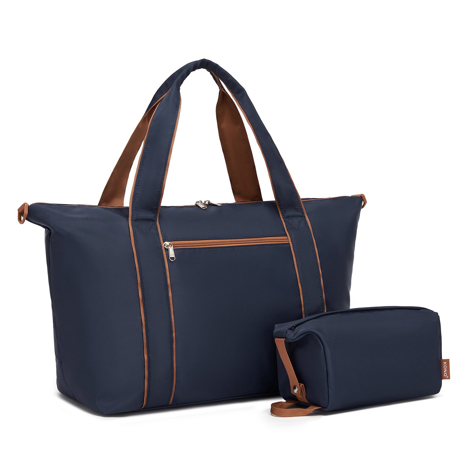KONO Reisetasche Set mit Kosmetiktasche, 45×36×20cm Polyester Twill Handgepäck