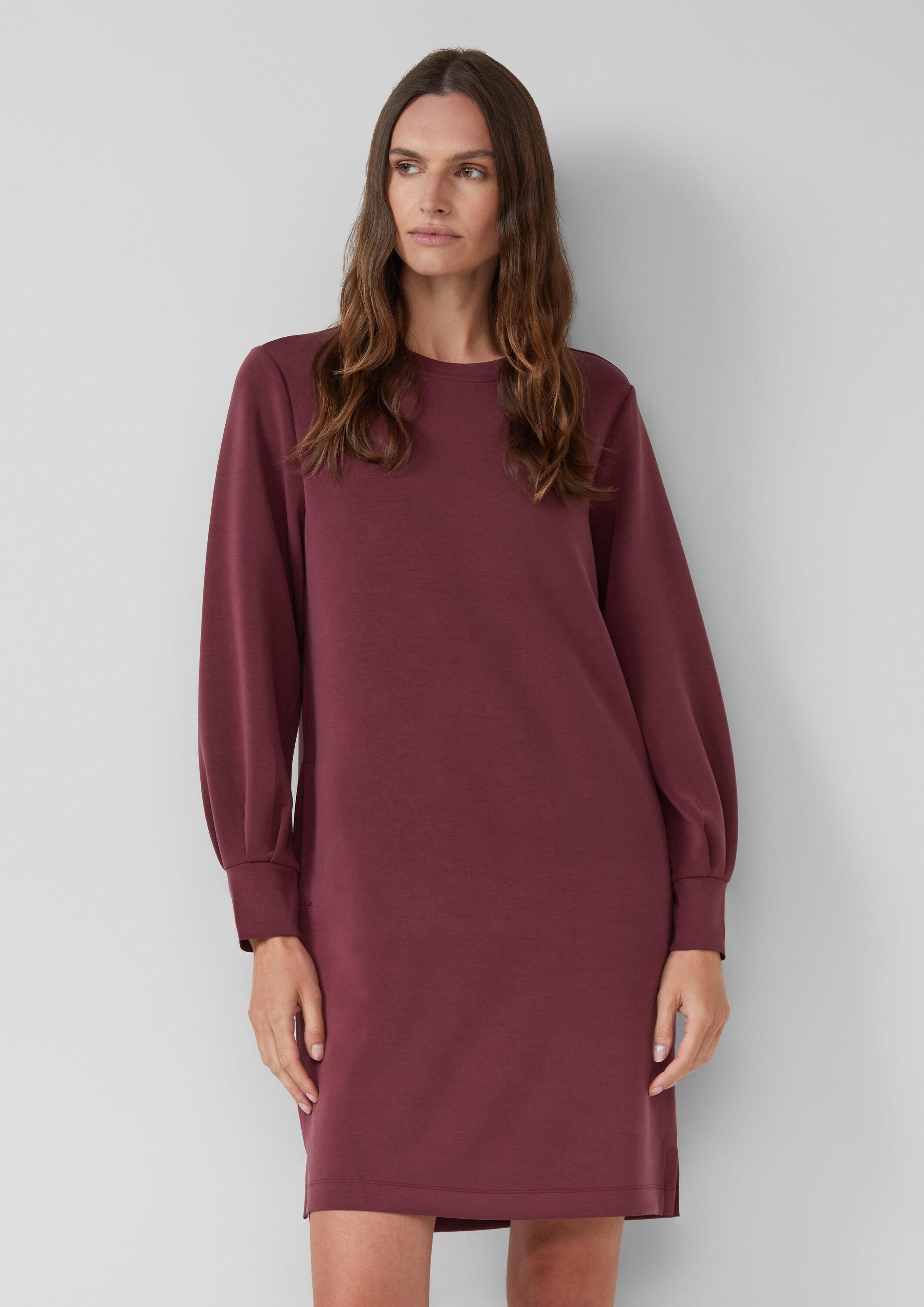 s.Oliver Midikleid Kleid Scuba-Kleid mit weitem Arm und Eingrifftaschen