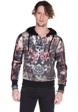 Cipo & Baxx Kapuzensweatshirt mit coolem Allover-Print