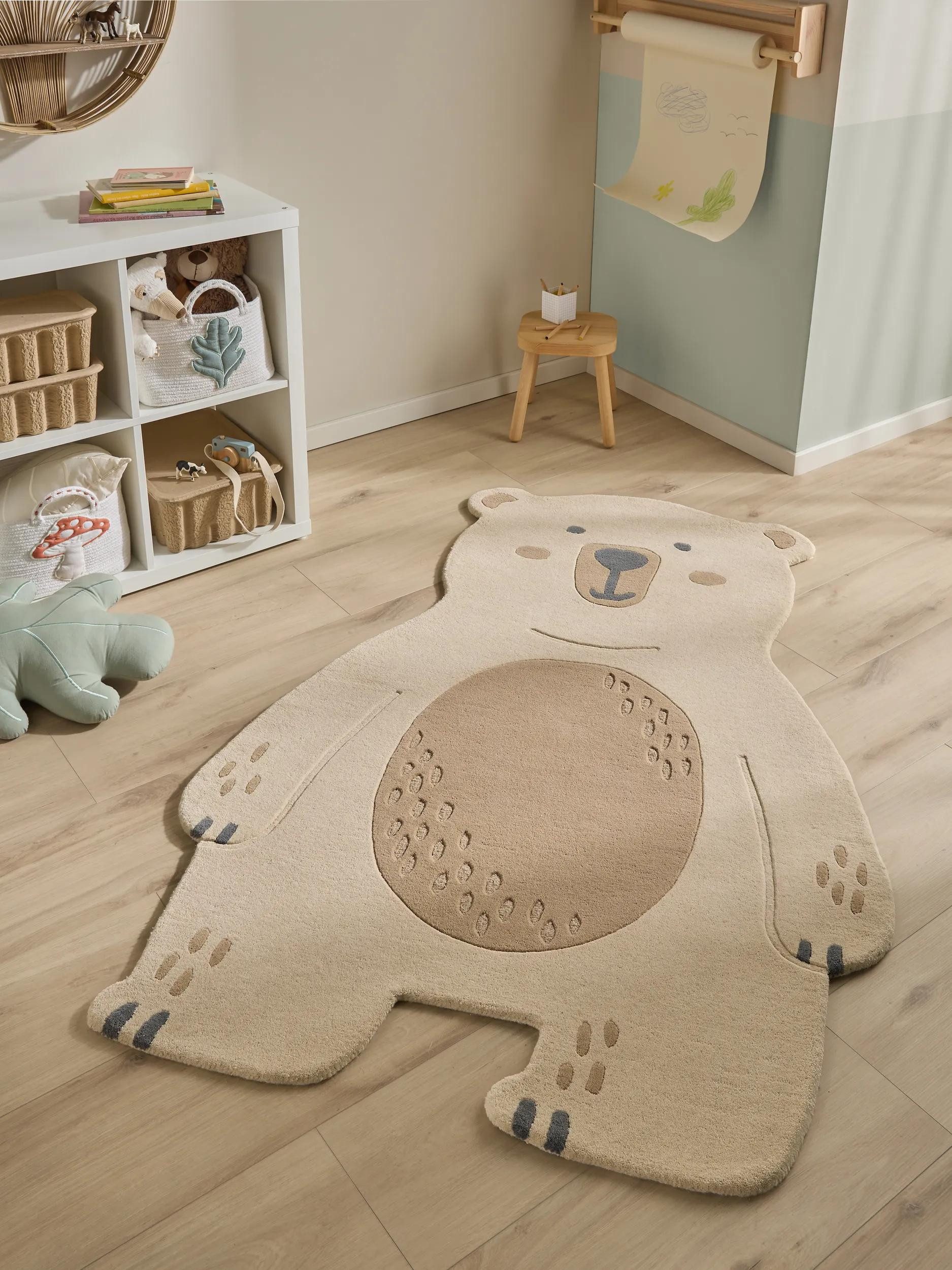 benuta Kinderteppich Urs, Sonderform, Höhe: 6 mm, Kunstfaser, Berber, Ethno-Style, Wohnzimmer