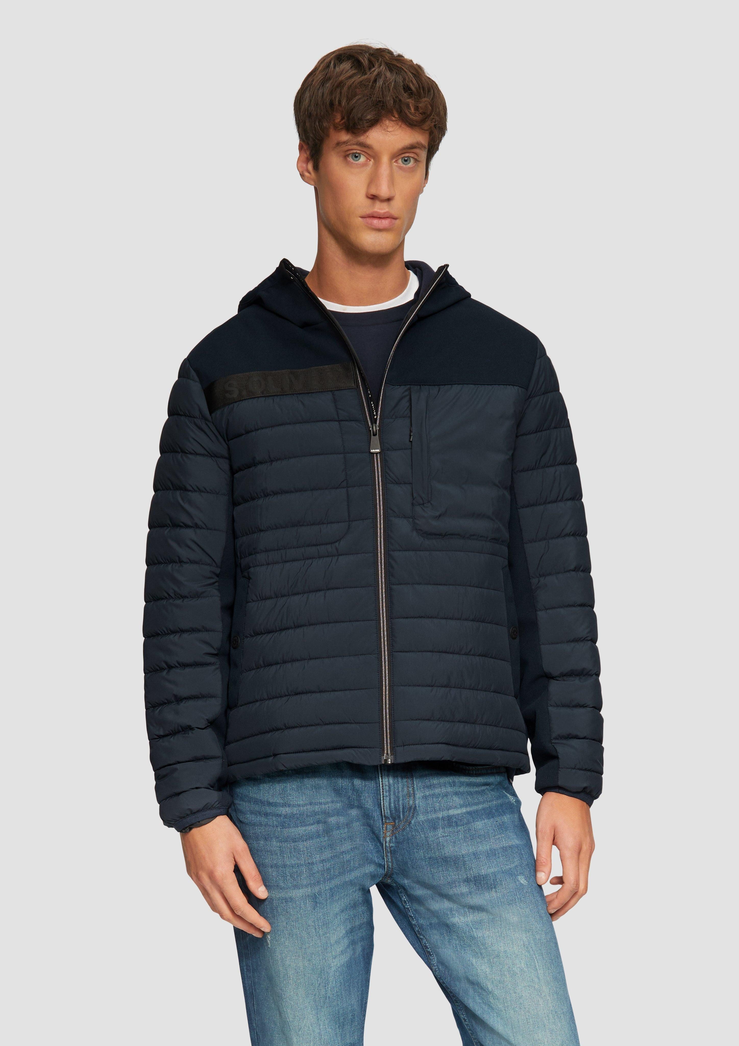 Allwetterjacke Steppjacke im Fabricmix mit Kapuze