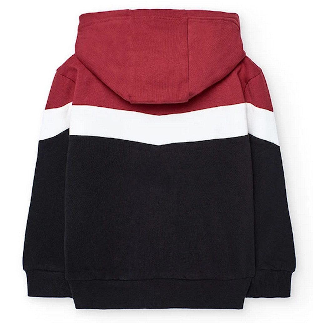 BÒBOLI Sweatjacke BÒBOLI Jungen Sweatjacke Jacke Kapuze schwarz weiß rot (1-tlg., kein Set)