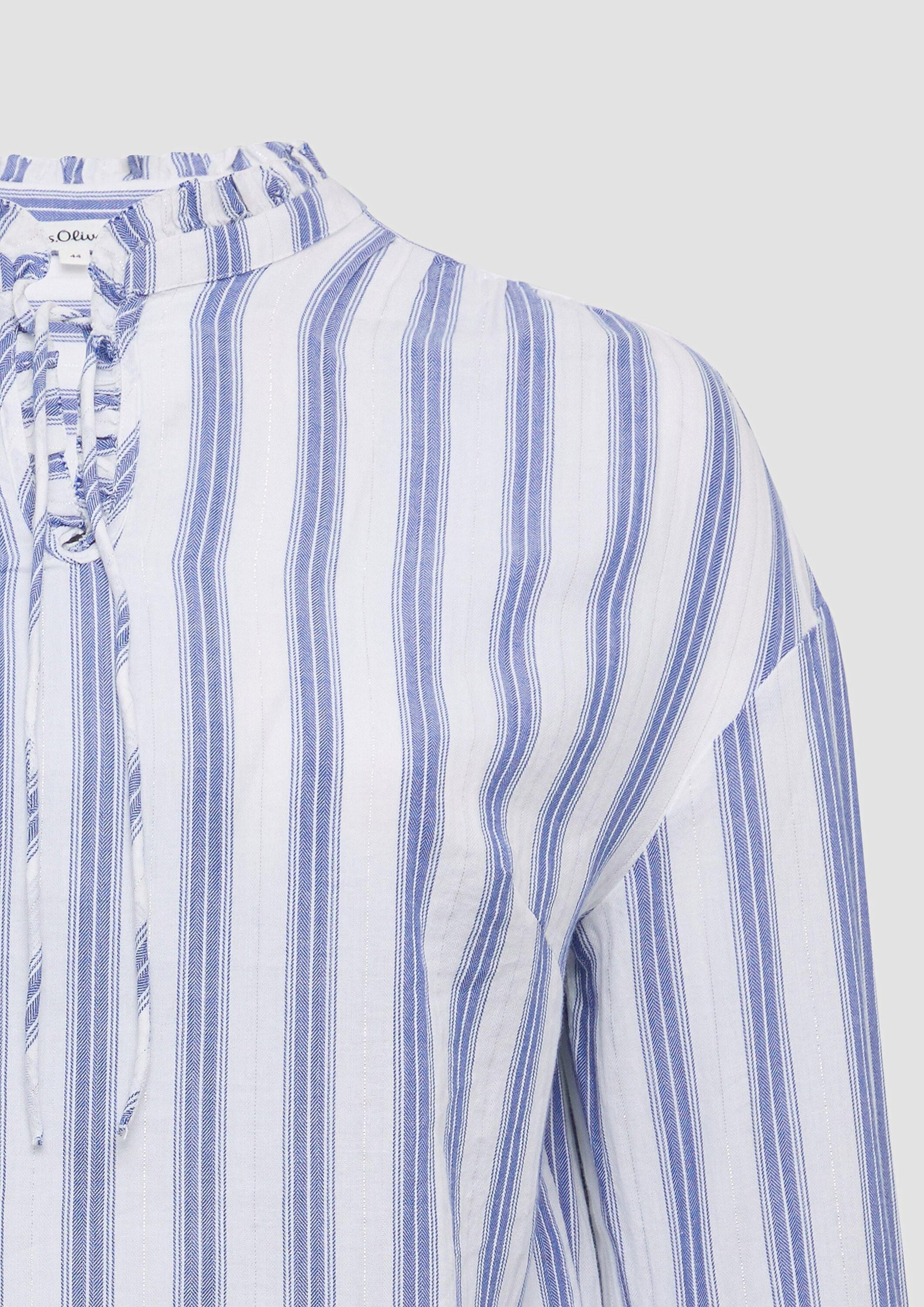 s.Oliver Langarmbluse Bluse Bluse mit Rüschen und Glitzergarn