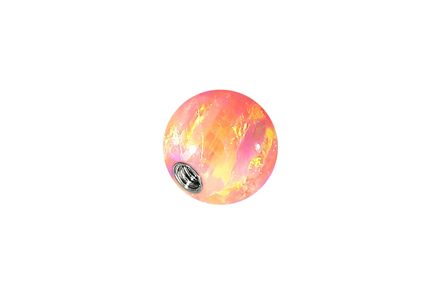 PIERCINGLINE Piercing-Set Synthetischer Opal Schraubkugel mit Chirurgenstahl-Gewinde (Schraub-Aufsätze, 1-tlg)
