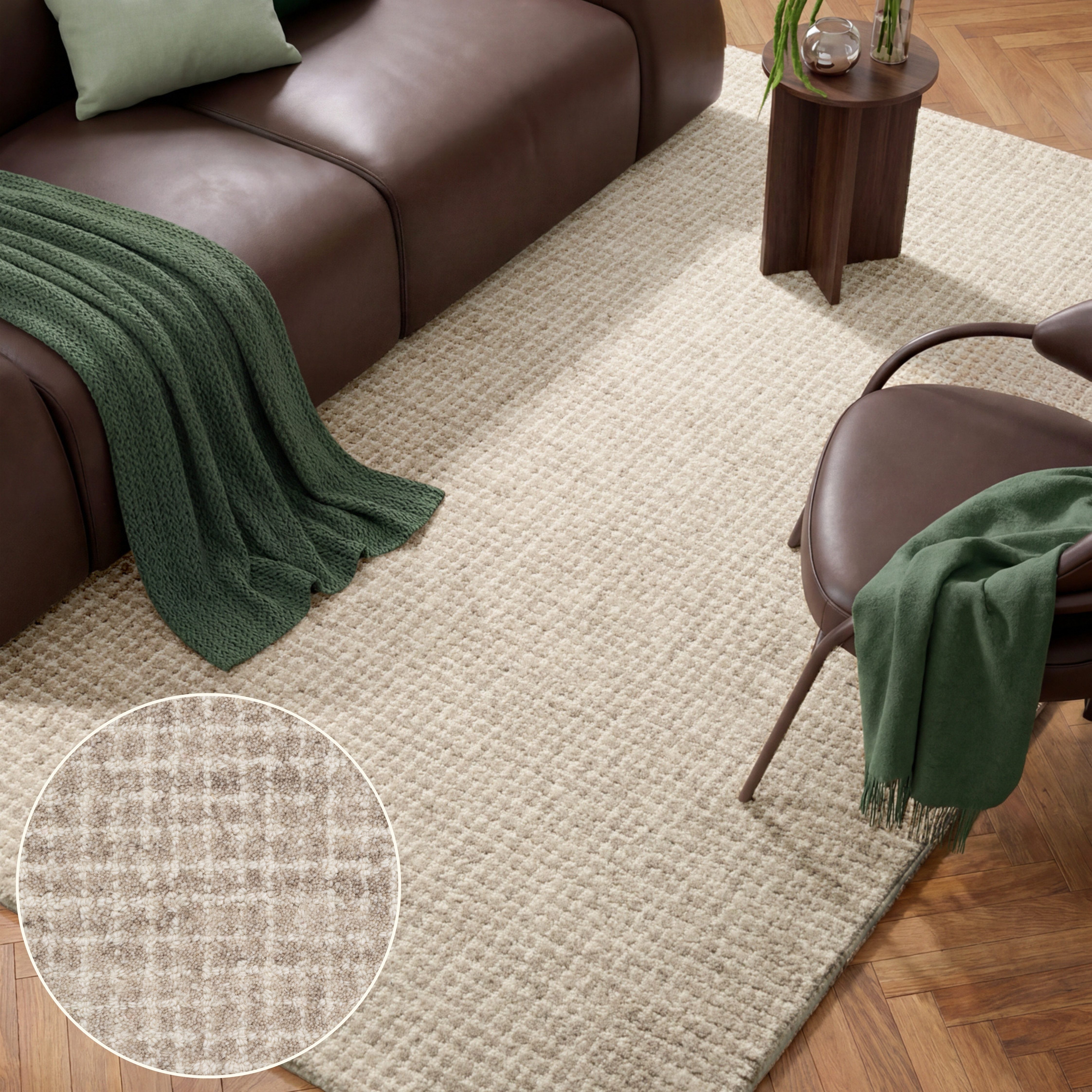 HANSE Home Wollteppich Eloise, rechteckig, Höhe: 17 mm, Wolle, Naturteppich, Handgemacht, Wohnzimmer, Schlafzimmer, Hygge