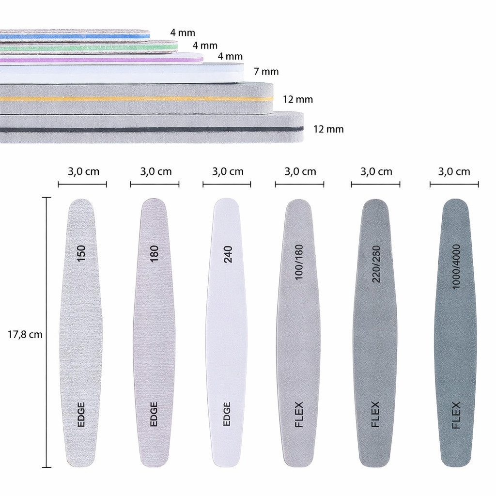 COOL-i ® Saphir-Nagelfeile Saphir-Nagelfeile Set – 6 Stück Doppelseitige Profi-Nagelfeilen, für Gelnägel & Naturnägel – Robust & Wiederverwendbar