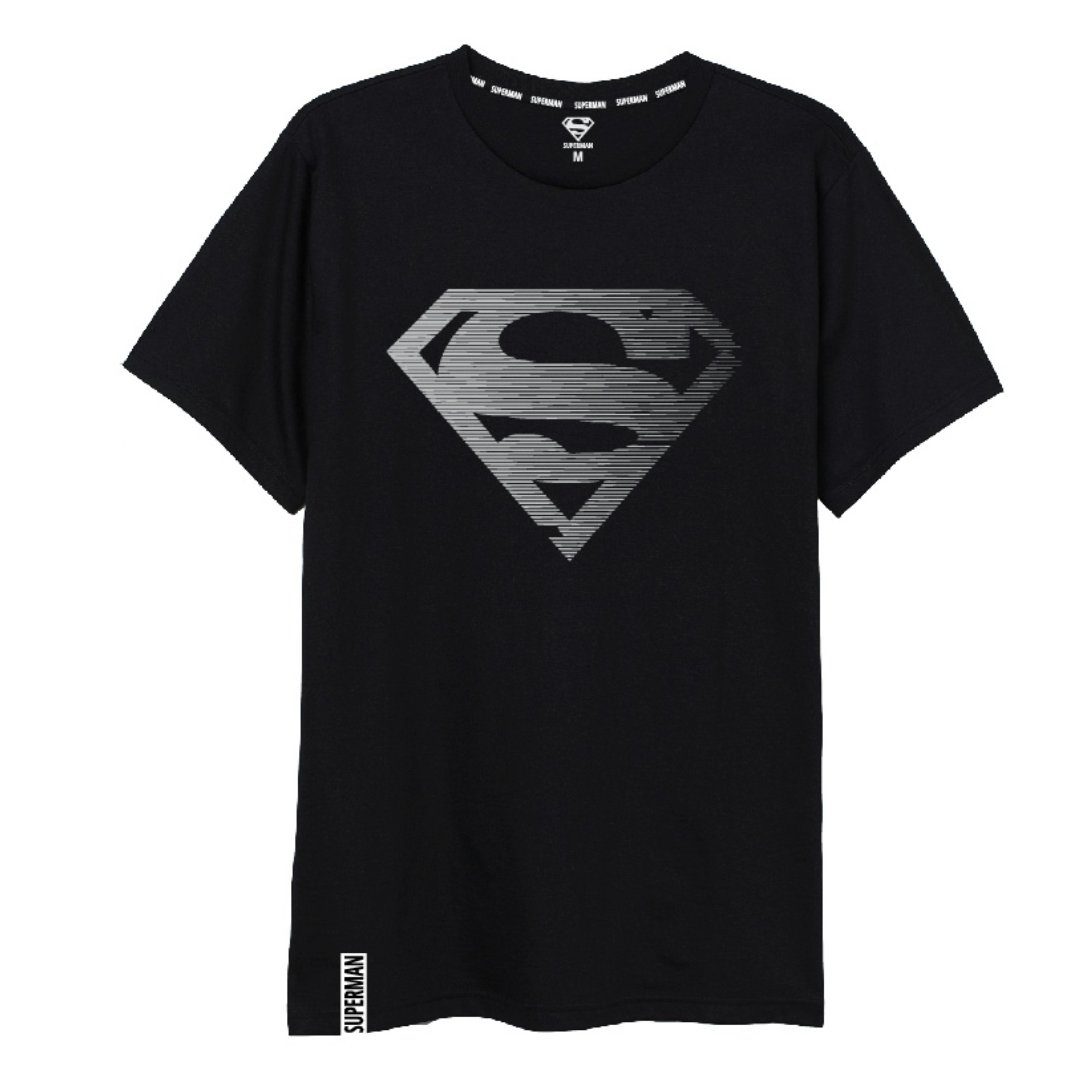 DC Comics Print-Shirt DC Comics Superman Herren Kurzarm T-Shirt Gr. S bis XXL, 100% Baumwolle Schwarz