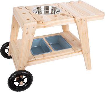 Small Foot Outdoor-Spielküche Matschküche kompakt Holz, Kunststoff, Metall
