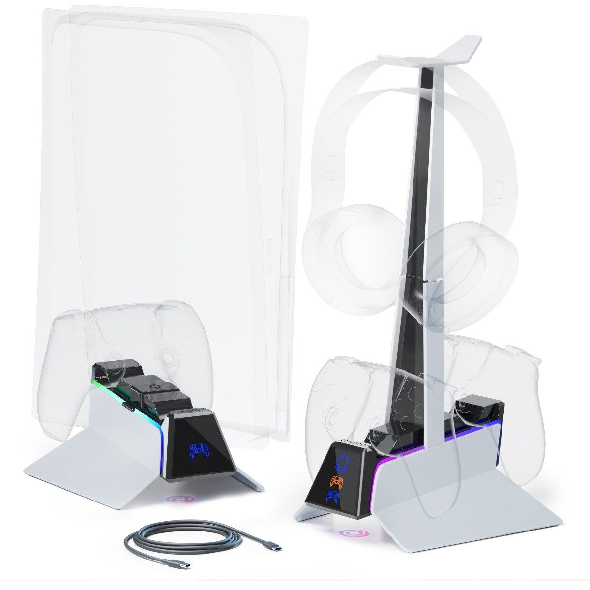 Oniverse X3 Controller-Ladestation (für PS5-Controller und Headset, weiß)