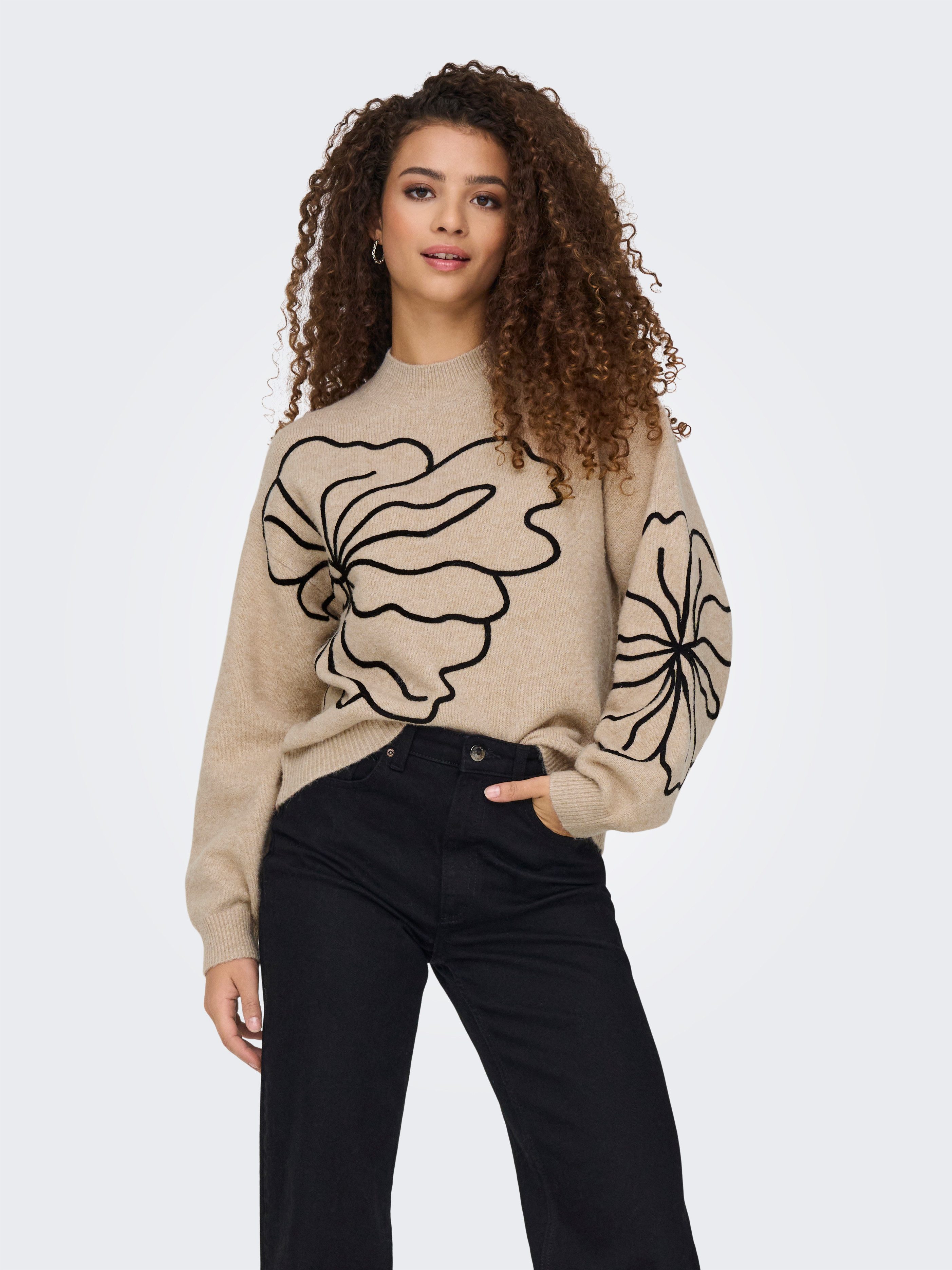 JDY Strickpullover JDYJELLA L/S FLOWER PULLOVER KNT NOOS günstig online kaufen