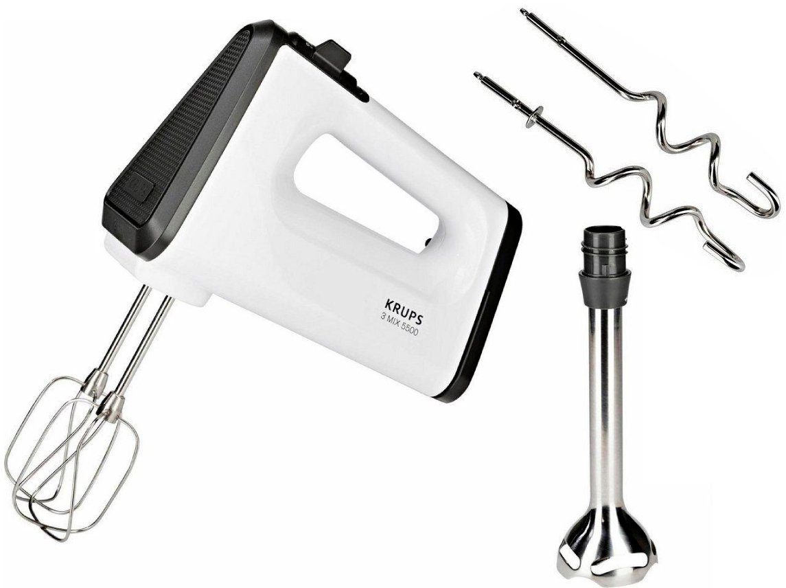 Krups Handmixer Mix 5500, GN5041 3 & Auswurftaste 500 + 5 Turbo- Geschwindigkeiten W