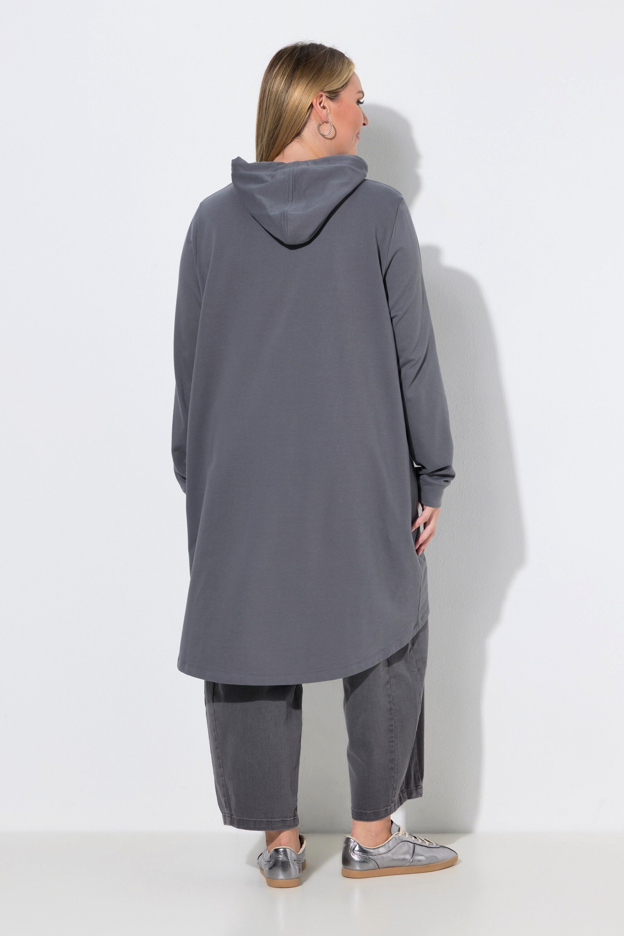 MIAMODA Sweatshirt Hoodie oversized Smileys und Schriftzug Kapuze – Bild 3 von 3