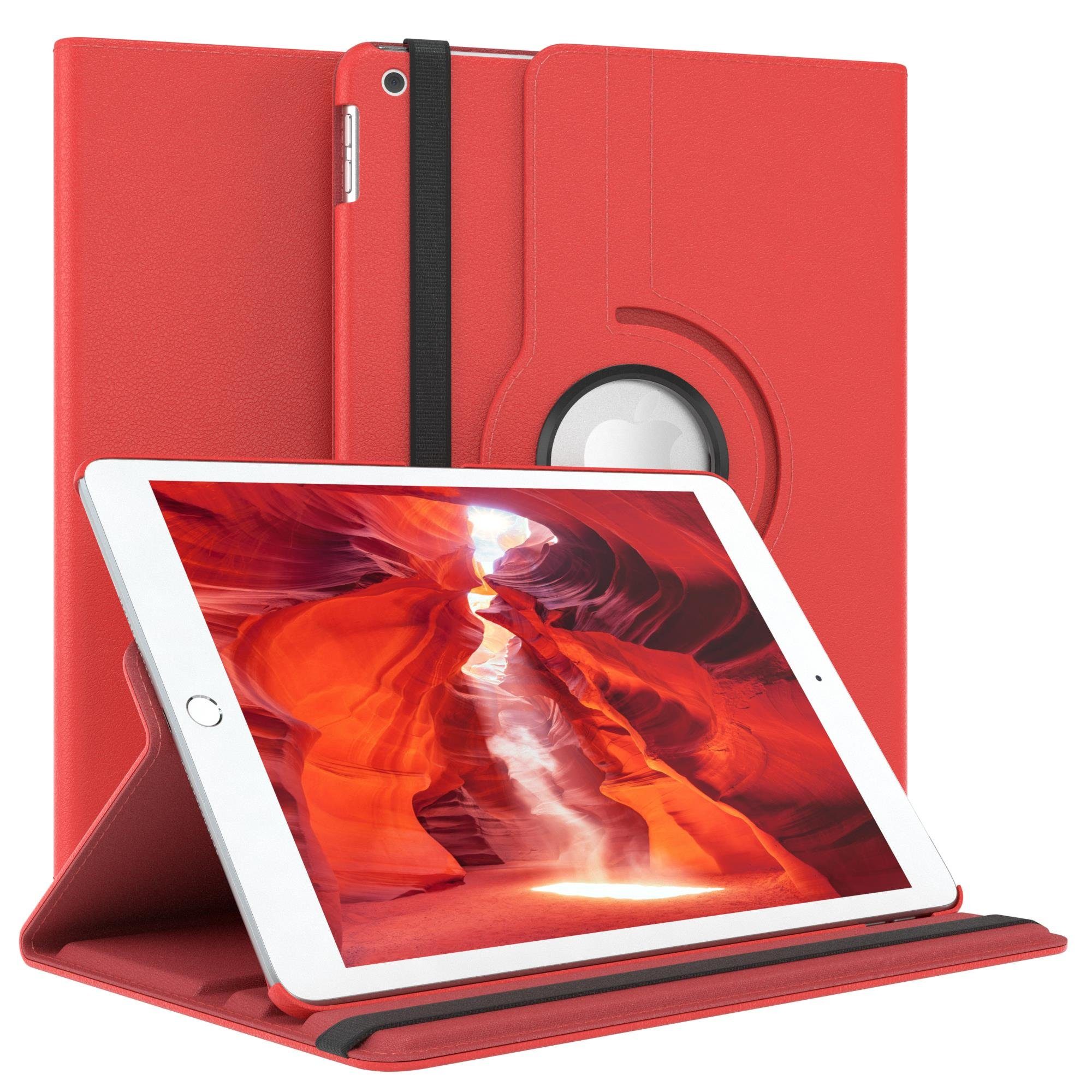 EAZY CASE Tablet-Hülle Rotation Case für Apple iPad 7./8./9. Gen. 10,2 Zoll, Tabletcase Flipcover Smart kratzfest Hülle aufstellbar drehend Rot