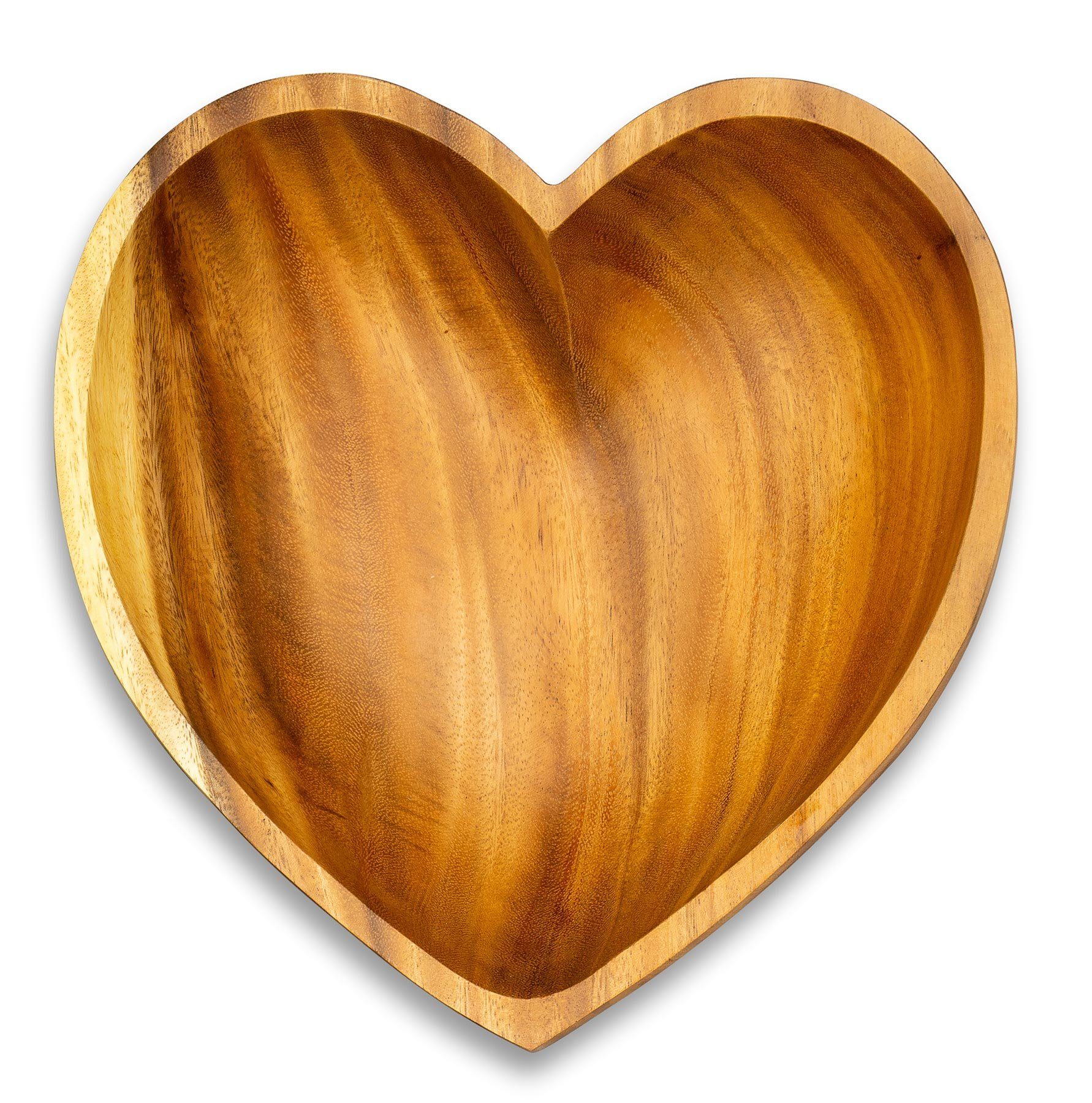 Levandeo® Dekoschale, Schüssel Akazie 25x6cm Herz Holz Design Schale Obstschale Obstkorb