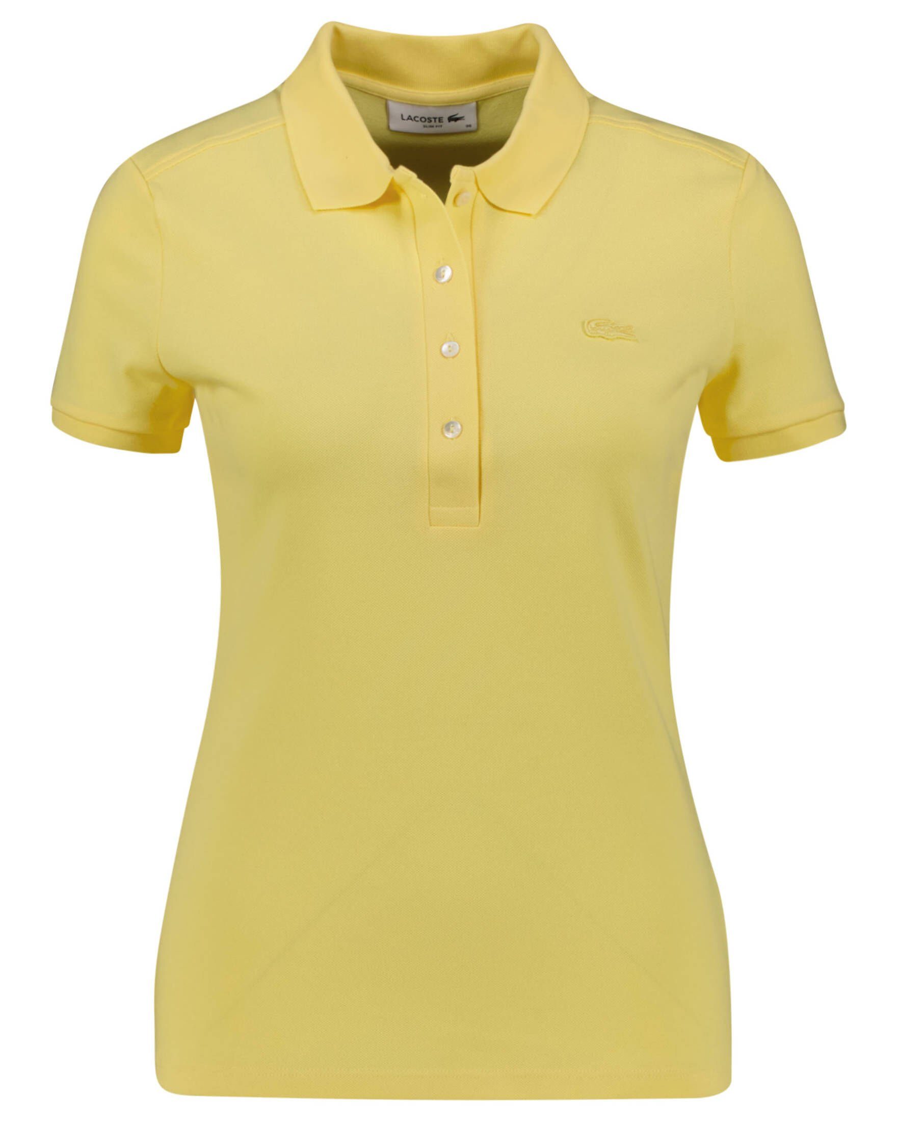 Lacoste Poloshirt Damen Poloshirt Slim (38) Fit Kurzarm (1-tlg) sierra