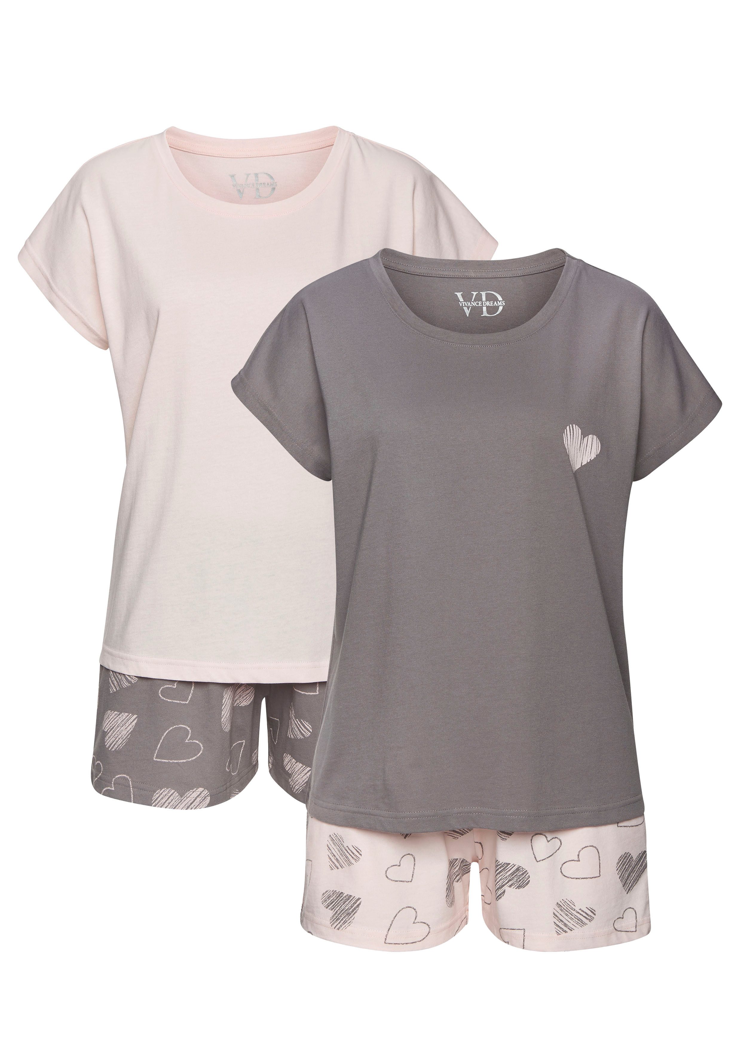 Vivance Dreams Shorty (2er Pack) mit süßem Herzprint günstig online kaufen