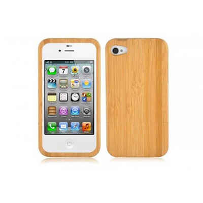 Cadorabo Handyhülle Apple iPhone 4 / 4S Apple iPhone 4 / 4S, Handy Schutzhülle aus Bambus – Handyhülle aus 100% Echtholz