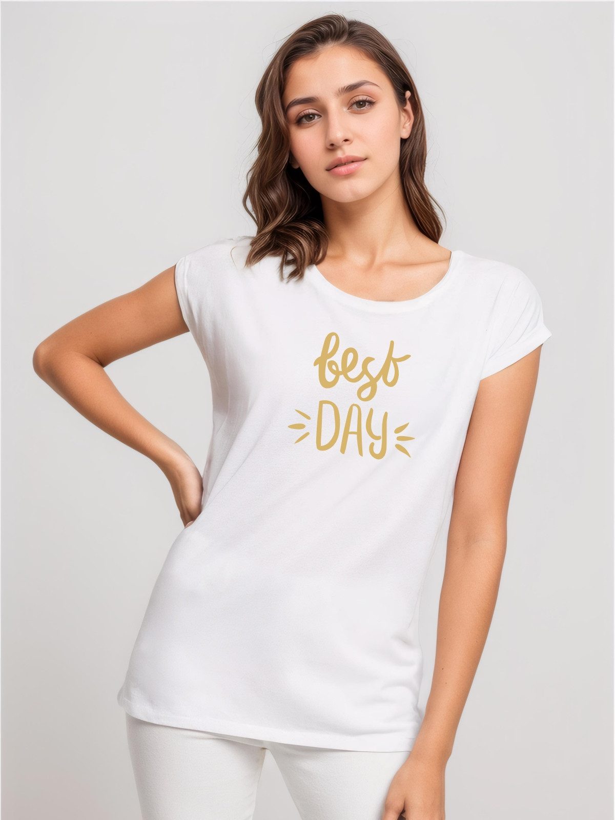 Be Famous Print-Shirt Classic Roll Up BEDAY (1-tlg., keine)