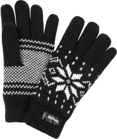 normani Skihandschuhe Strick-Fingerhandschuhe mit Motiv Norweger Unisex Winterhandschuhe mit Thinsulatefütterung für Damen und Herren