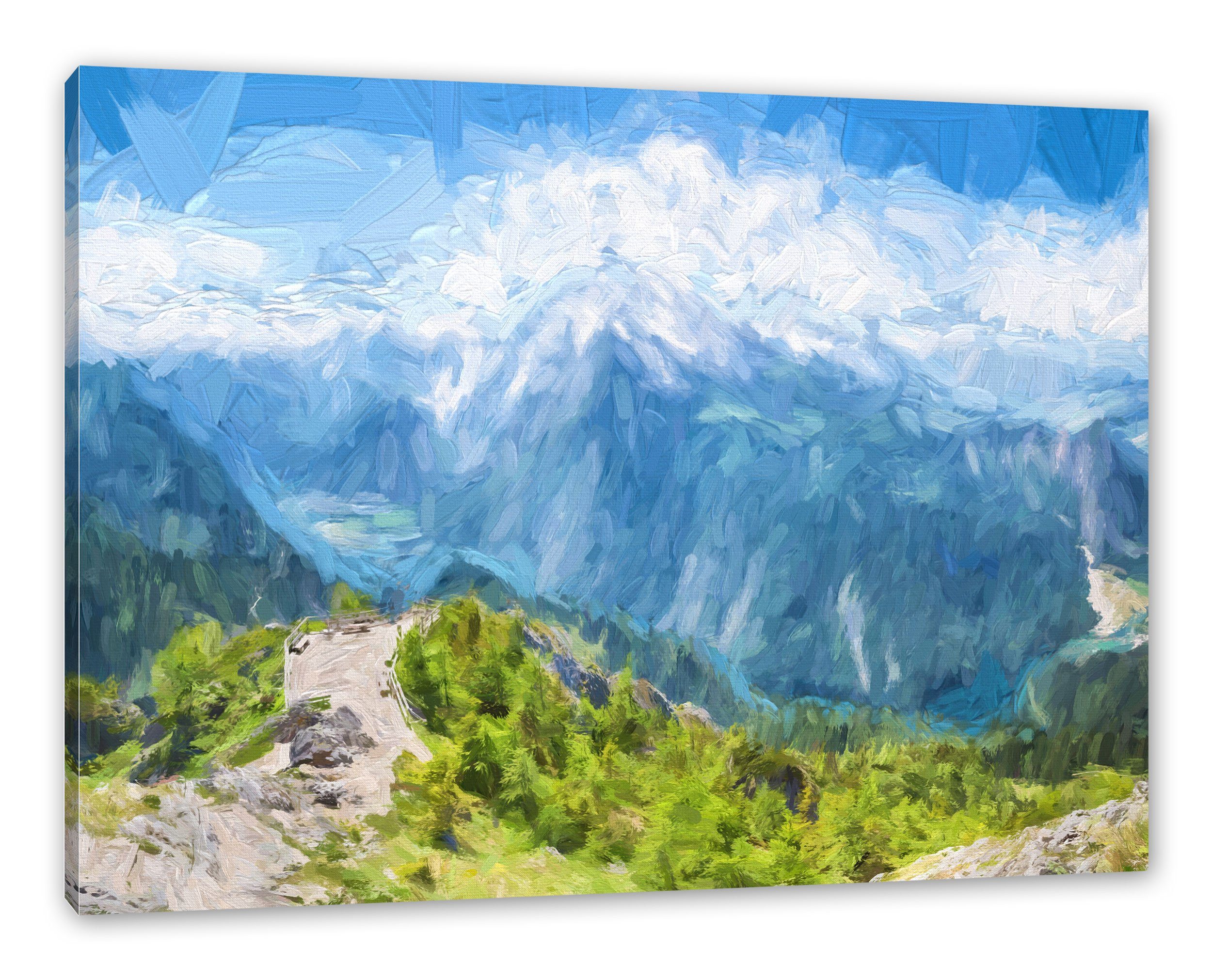 Pixxprint Leinwandbild Königssee in Bayern, Königssee in Bayern (1 St), Leinwandbild fertig bespannt, inkl. Zackenaufhänger