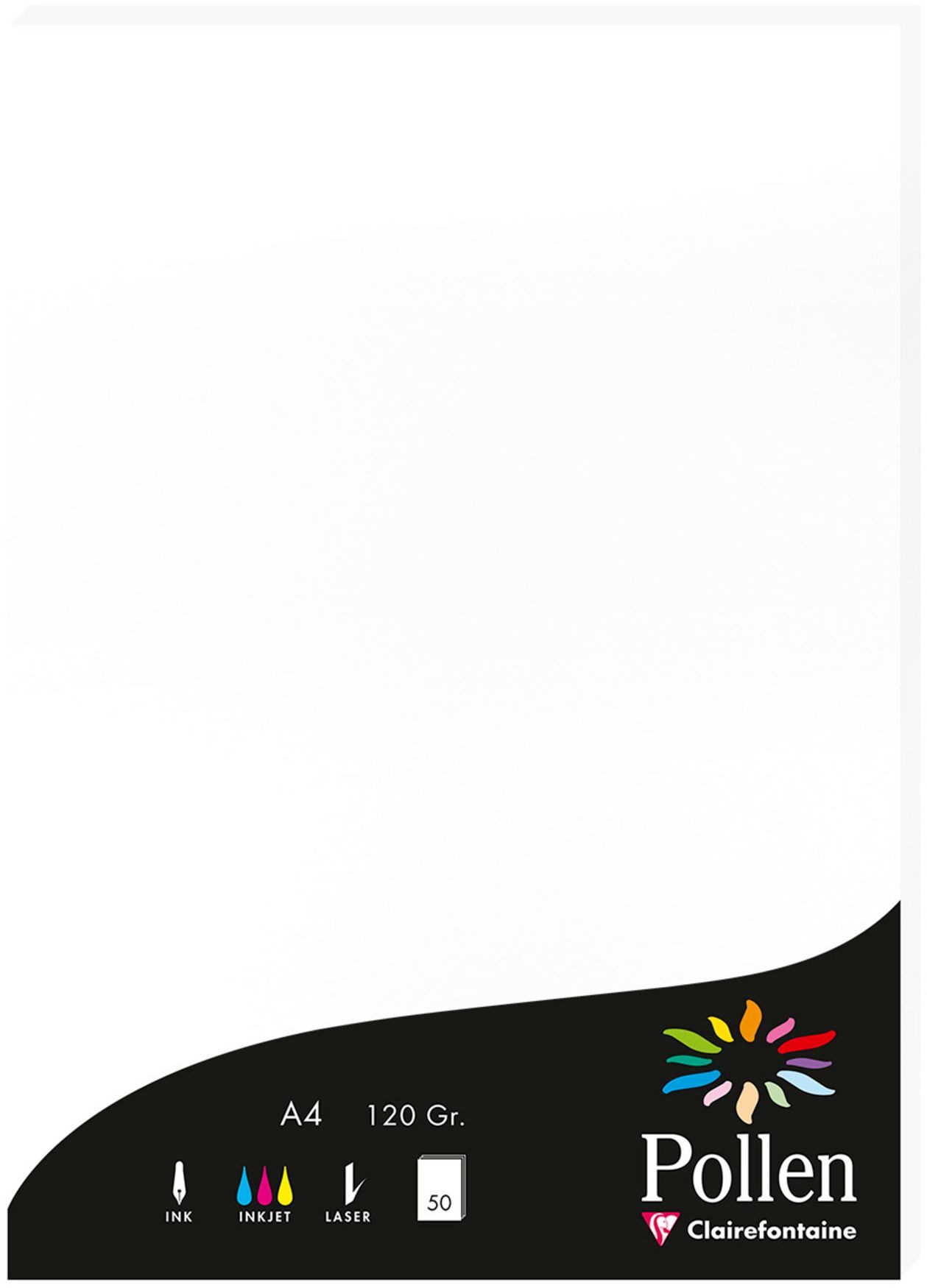 CLAIREFONTAINE Designpapier Бумага Pollen A4 120g 50 Blatt weiß