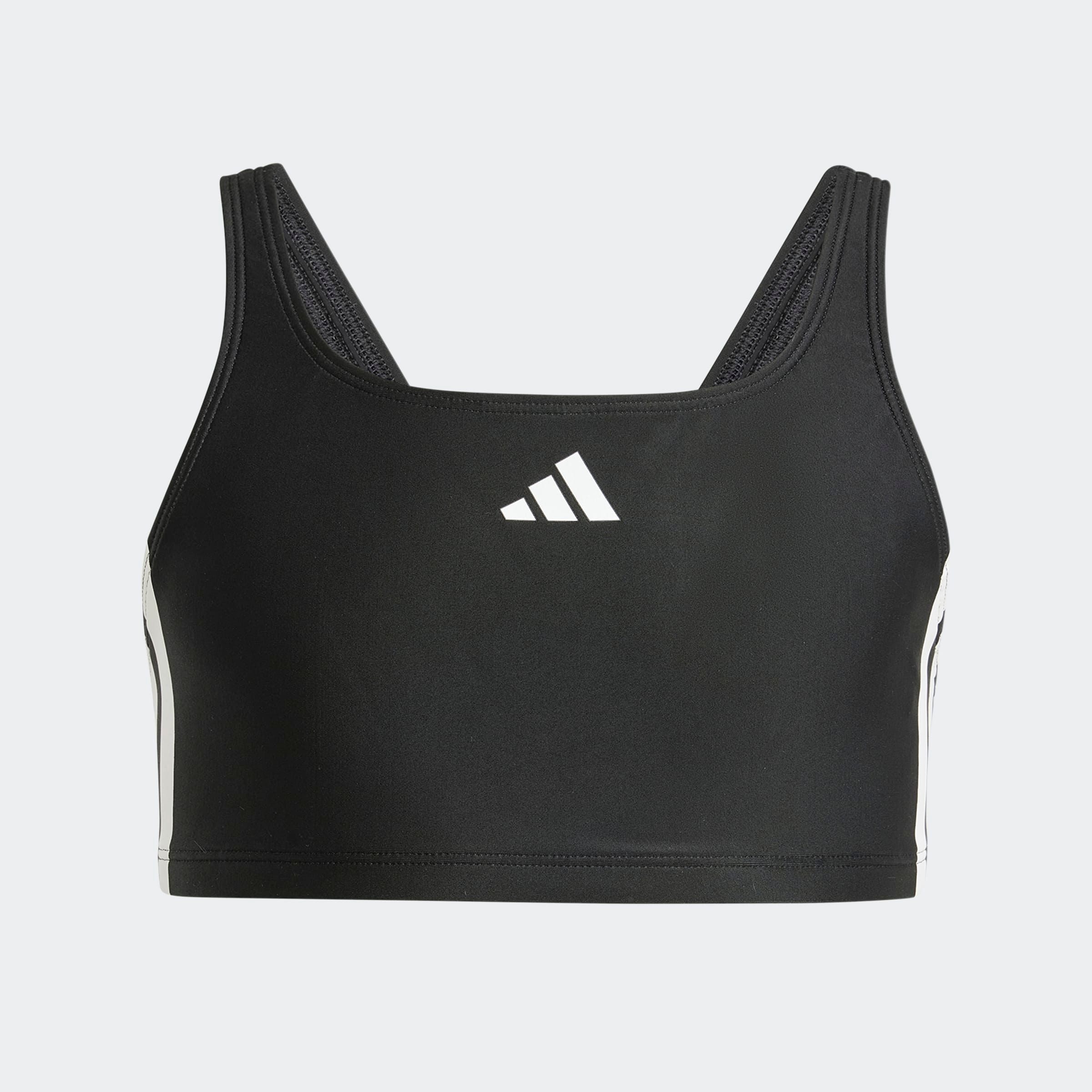 adidas Performance Bustier-Bikini 3-STREIFEN V-BACK KIDS BIKINI zweiteiliges Set, mit mittelhohem elastischem Bund