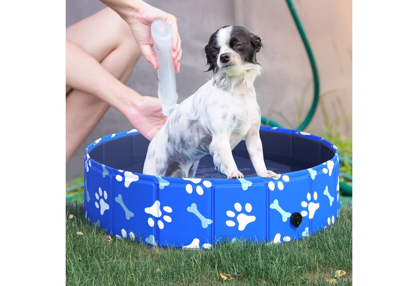 Thumbnail - PawHut Hundepool Faltbar Plantschbecken, (Badewanne, 1-tlg., Hundebadewanne), für Garten, Balkon, Blau