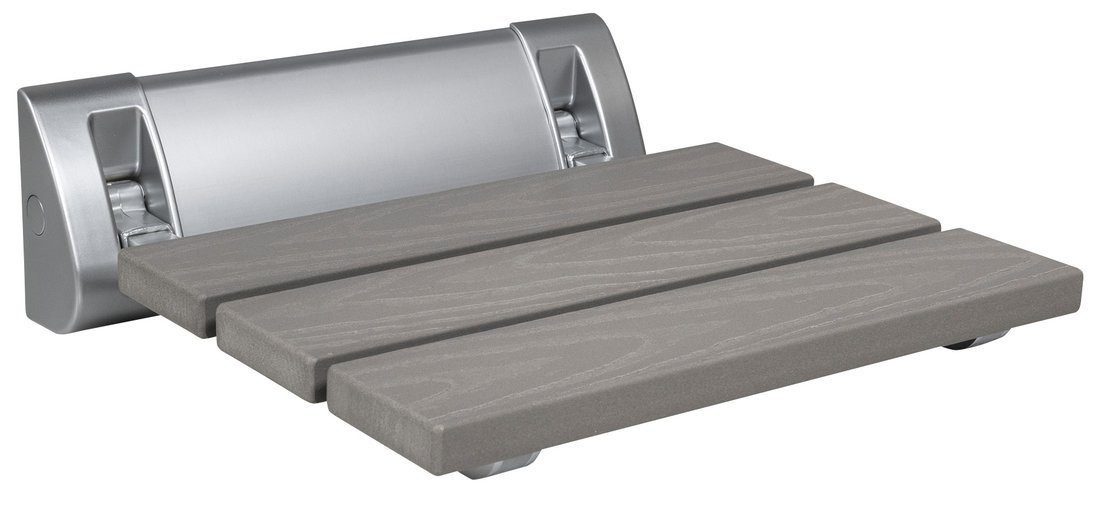 Aqualine Dusch- und Badhocker RAVO Duschklappsitz 32x32,5cm, WPC, Grau, Aqualine-AE236GR