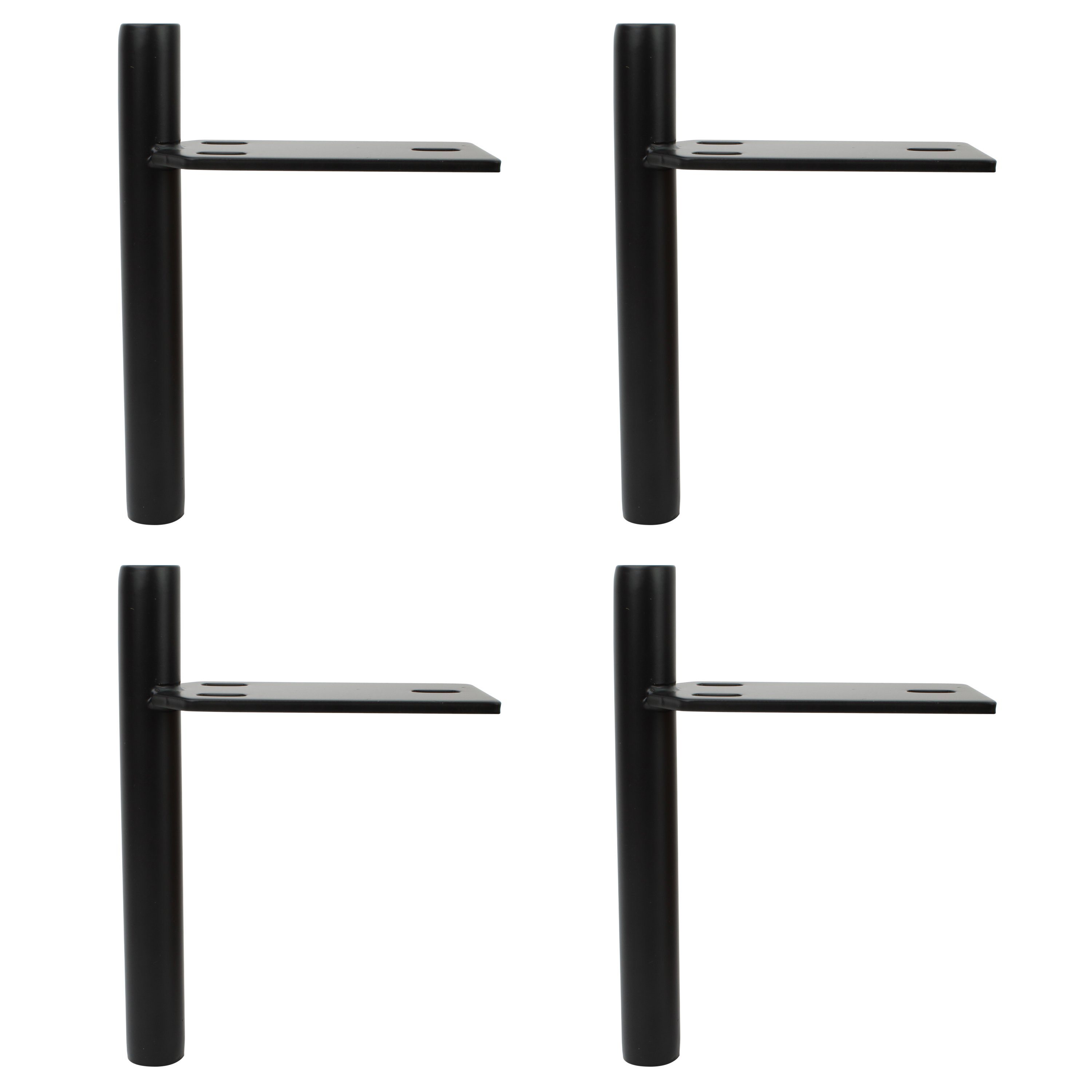 Natural Goods Berlin Möbelfuß OUTSTANDING, (4-St), Möbelfüße für Betten, Sofas und Schränke, H 16cm, Schwarz