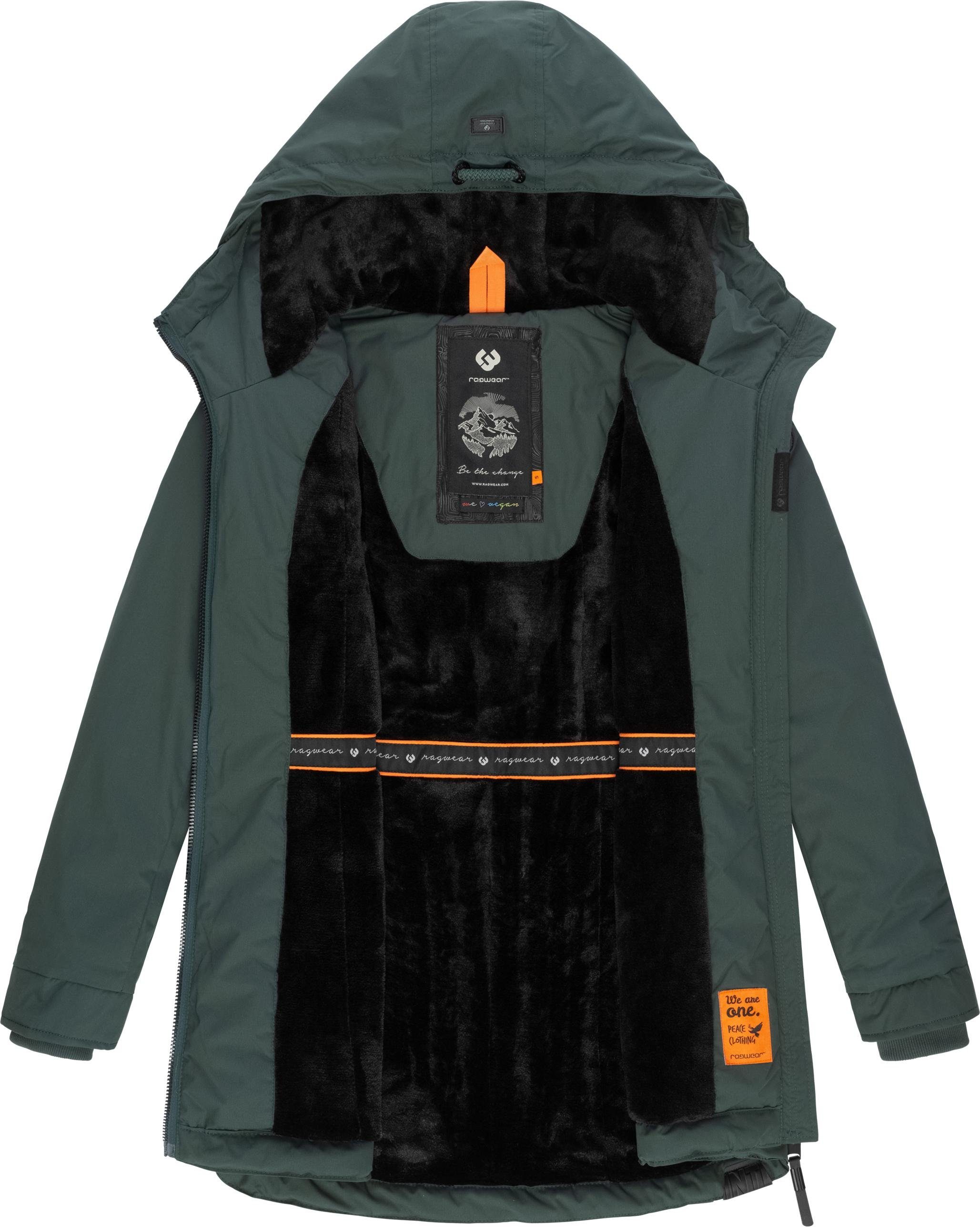 Ragwear Winterjacke Zuzka Winter Wasserdichter Winterparka mit Teddyfleece Innenfutter