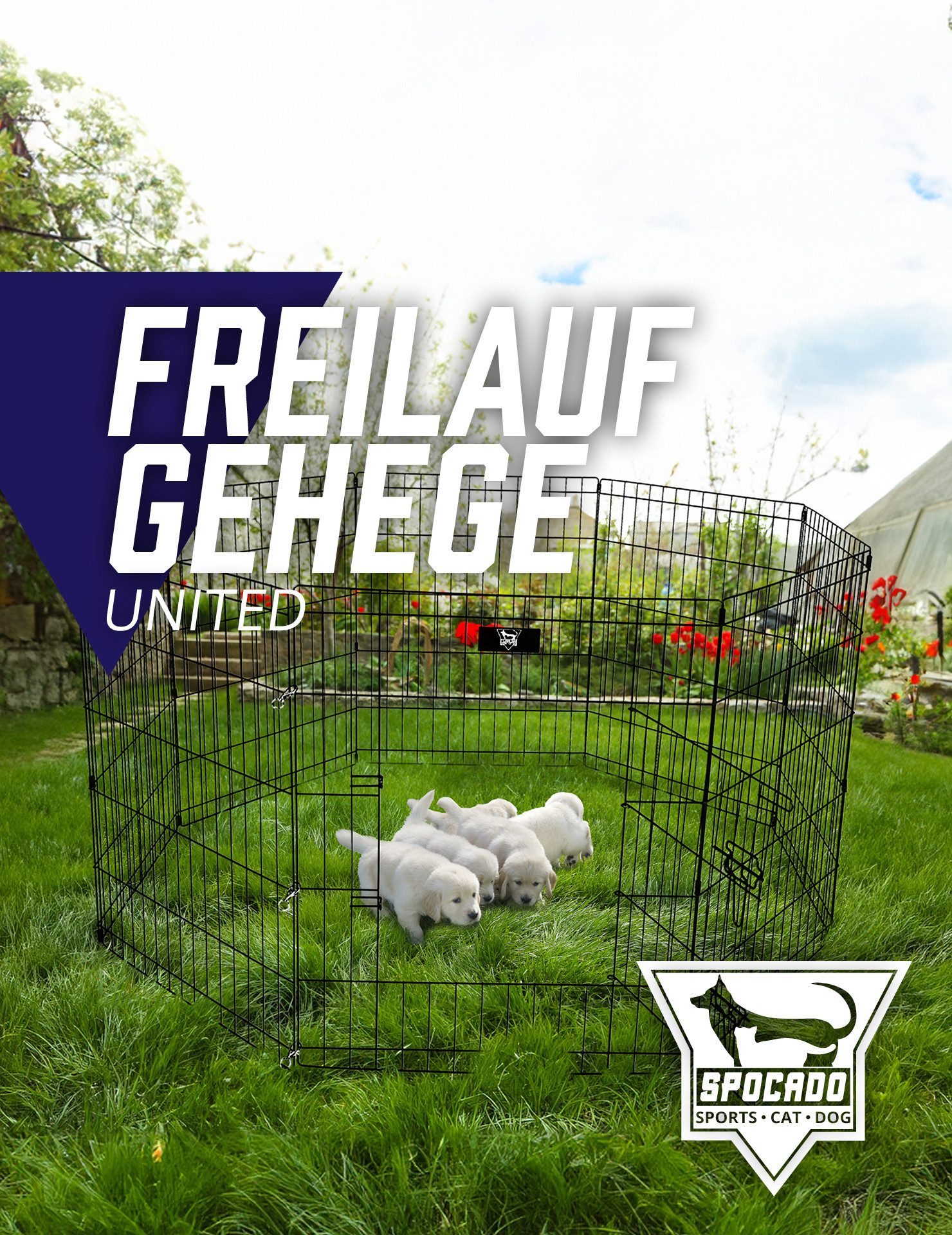 SPOCADO Freigehege "United" Freilaufgehege 8 tlg. faltbar