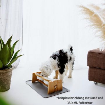 Petzy Napf-Set Premium erhöhter Hundenapf verstellbar, Keramik, Näpfe aus Keramik, Napfunterlage verfügbar, 350 - 1200 ML