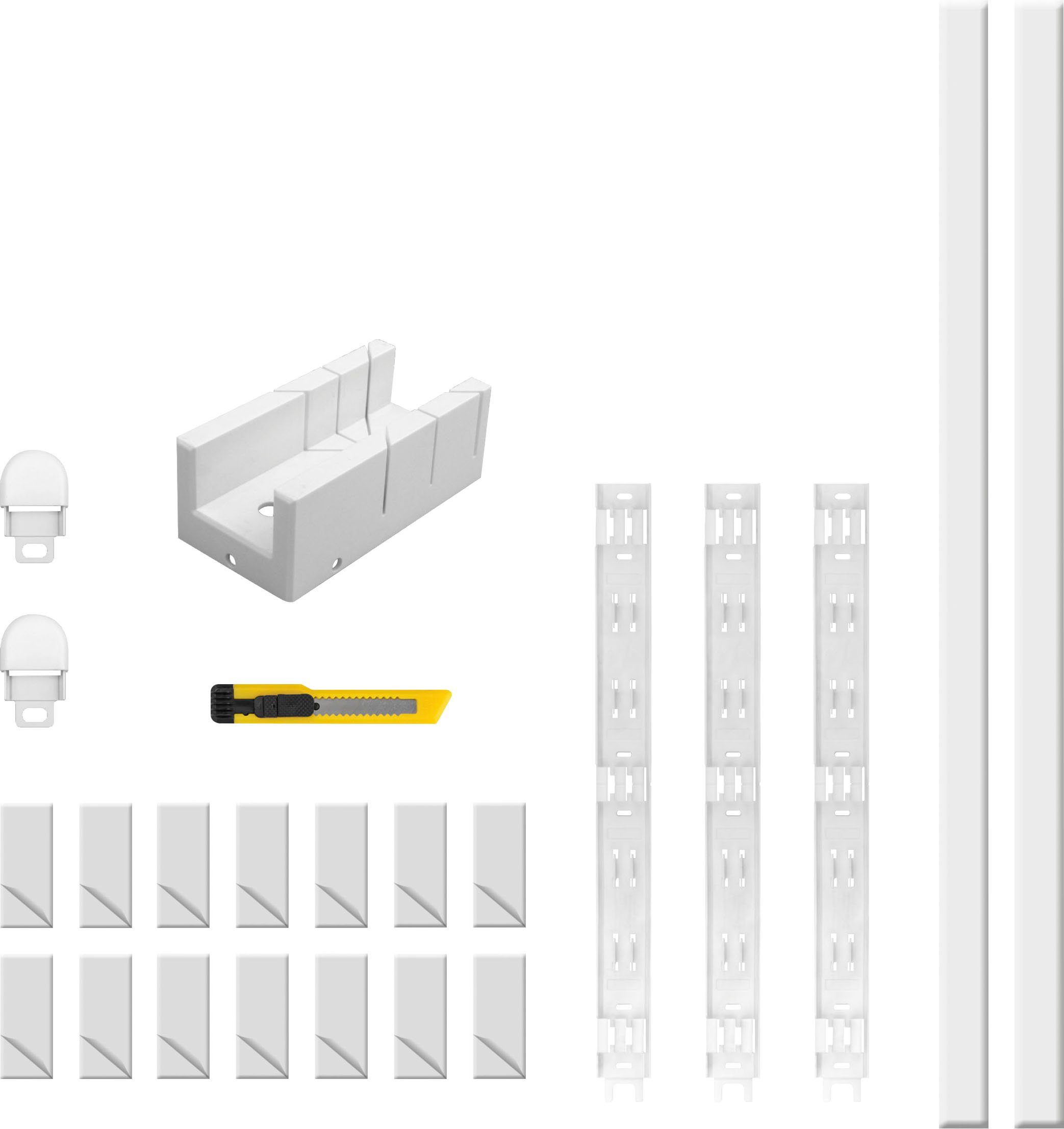 SCHELLENBERG Kabelkanal System M Starterset zur Aufputzmontage, kleben oder schrauben, Kabel Organizer, 2,1 m, weiß