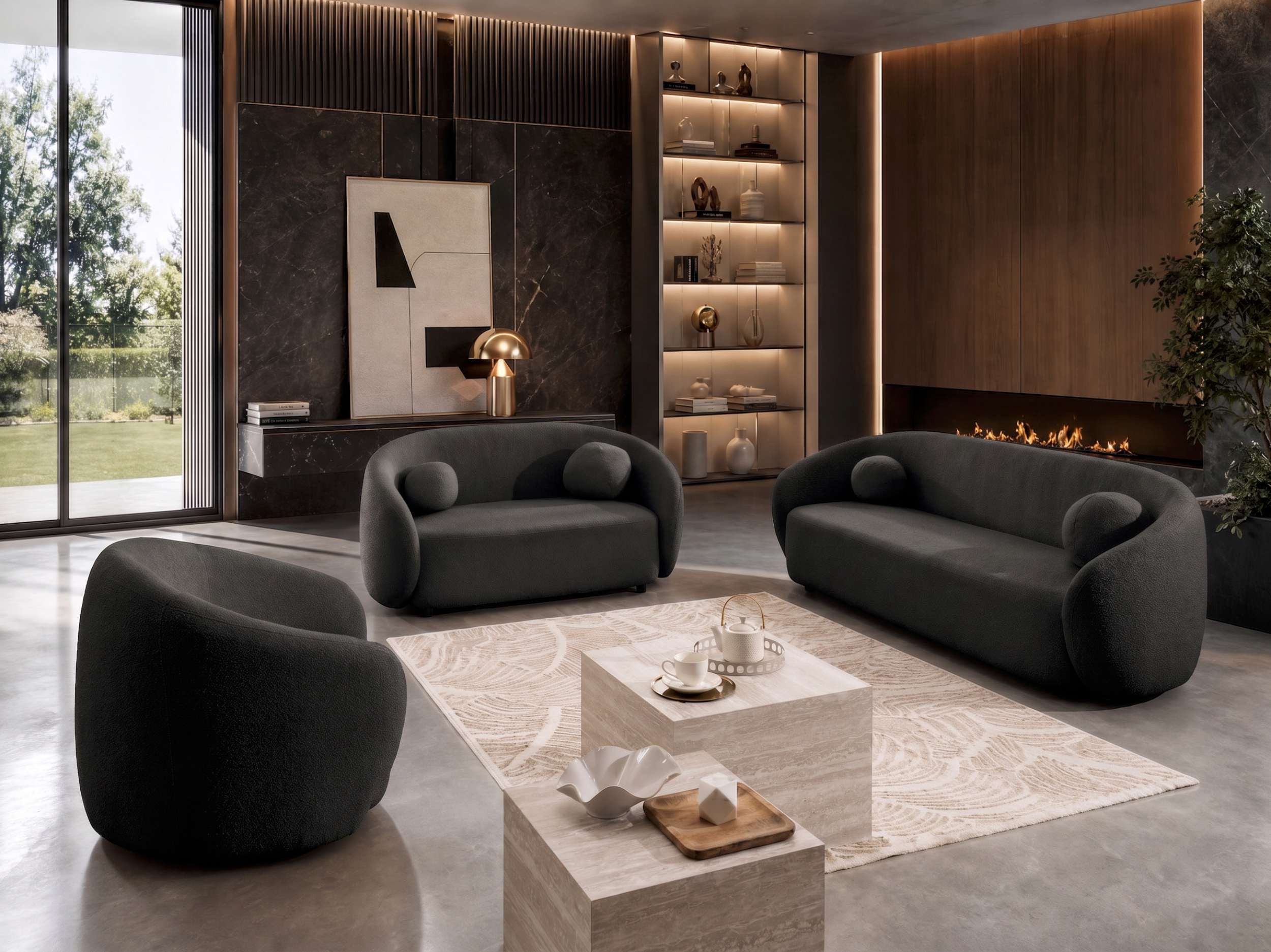 Sofa Dreams Polstergarnitur Stoffsofa Garnitur 3er, 2er, 1er Capri, (Couchgarnitur, Set (3-tlg), bestehend aus 3-Sitzer Sofa, 2-Sitzer Sofa, Sessel, mit Rundumbezug