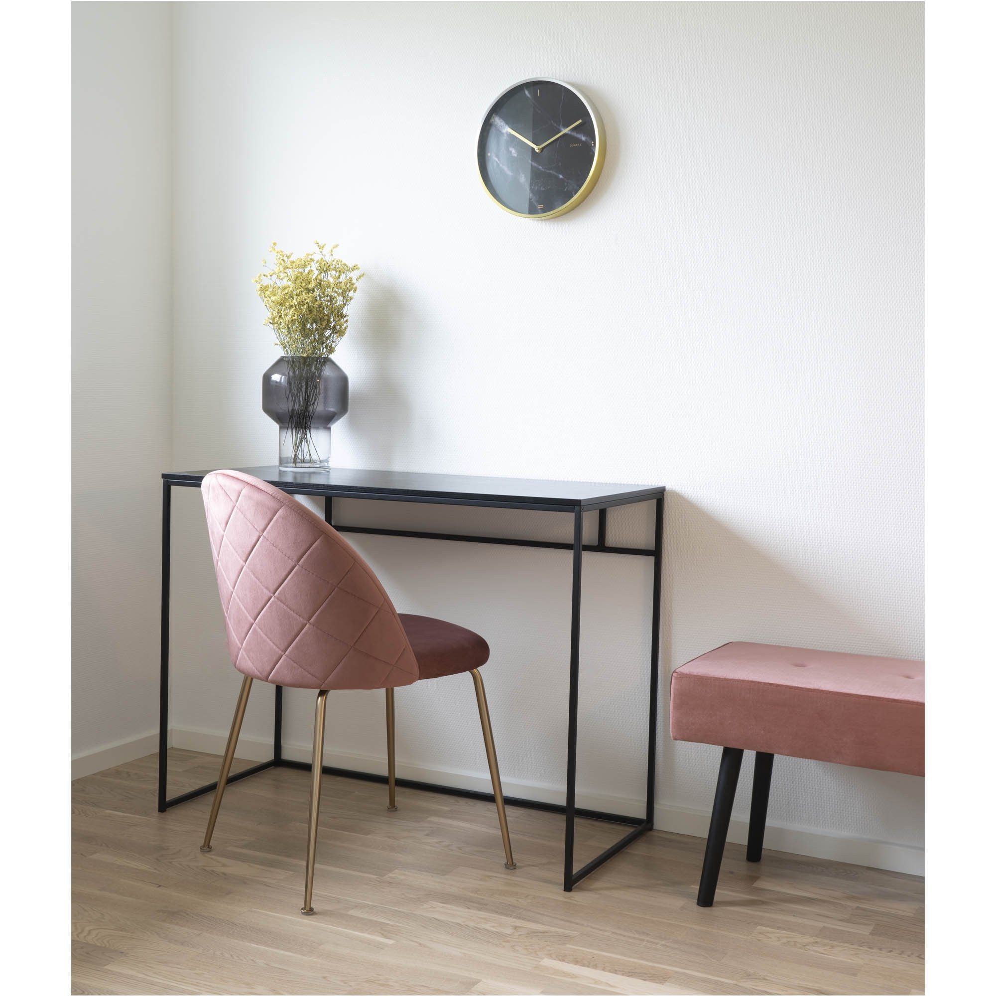 House Nordic Schreibtisch in Schwarz, Melamin - 100x75x45cm (BxHxT)