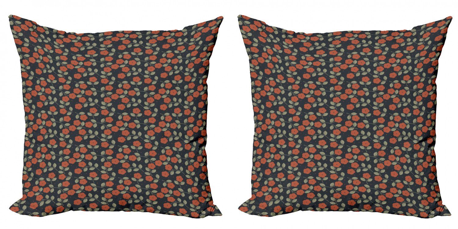 Kissenbezüge Modern Accent tonte Abakuhaus Digitaldruck, Punkt Stück), (2 Blumen-dunkler Garten-Kunst Doppelseitiger