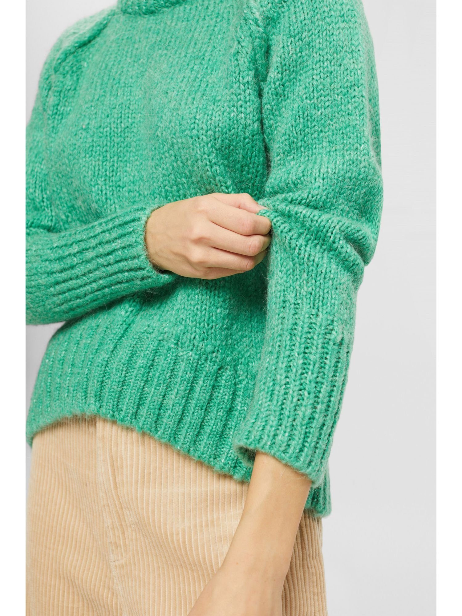Esprit Strickpullover Pullover Wollgemisch GREEN LIGHT aus