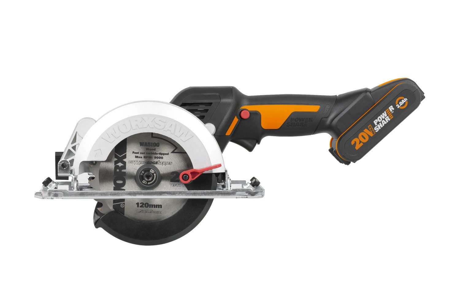 Worx Handkreissäge Worx Akku Kreissäge WX531 20 V inkl. 2 Ah Akku &