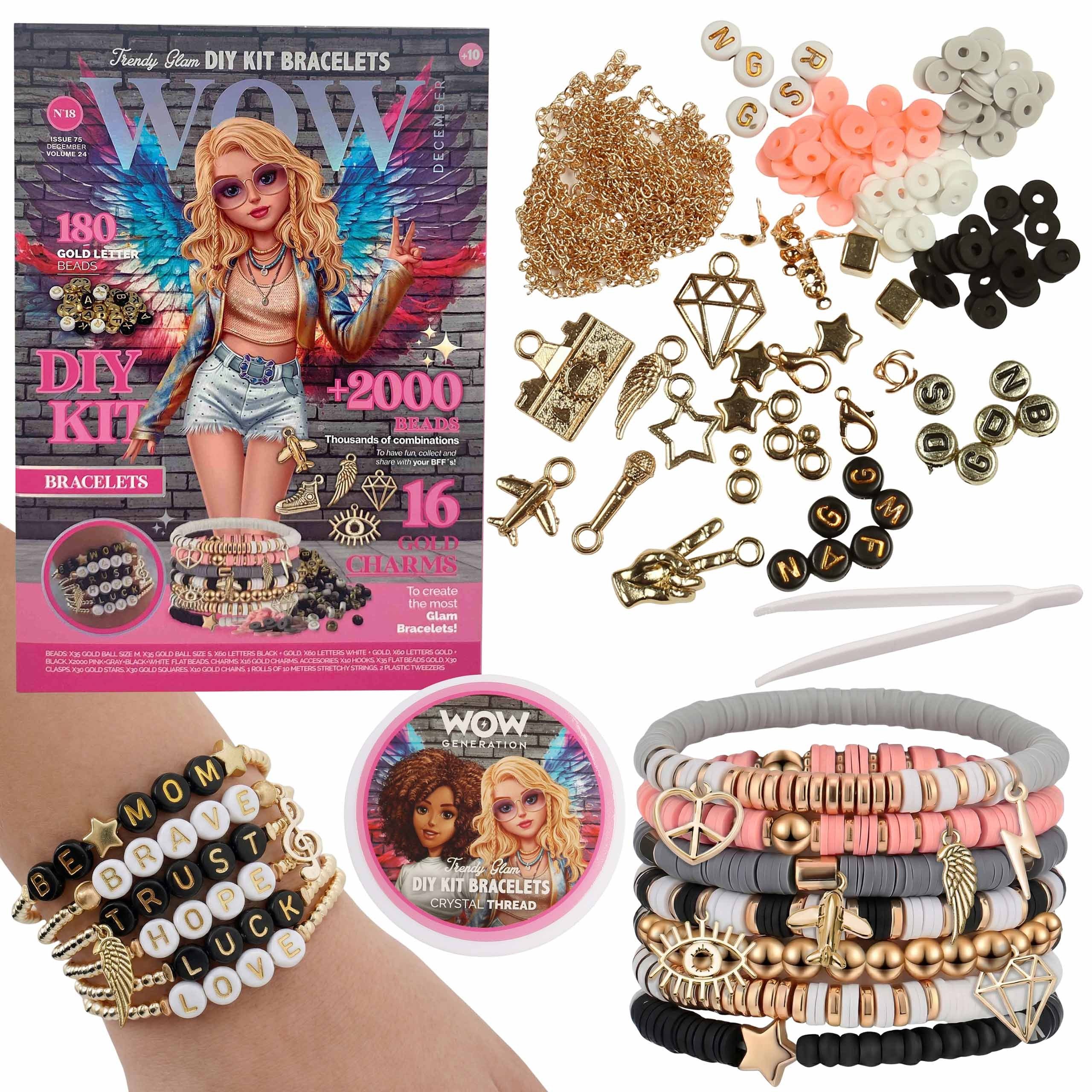 WOW GENERATION Armband Set WOW Generation Armband-Bastelset für Mädchen, über 2000 Teile