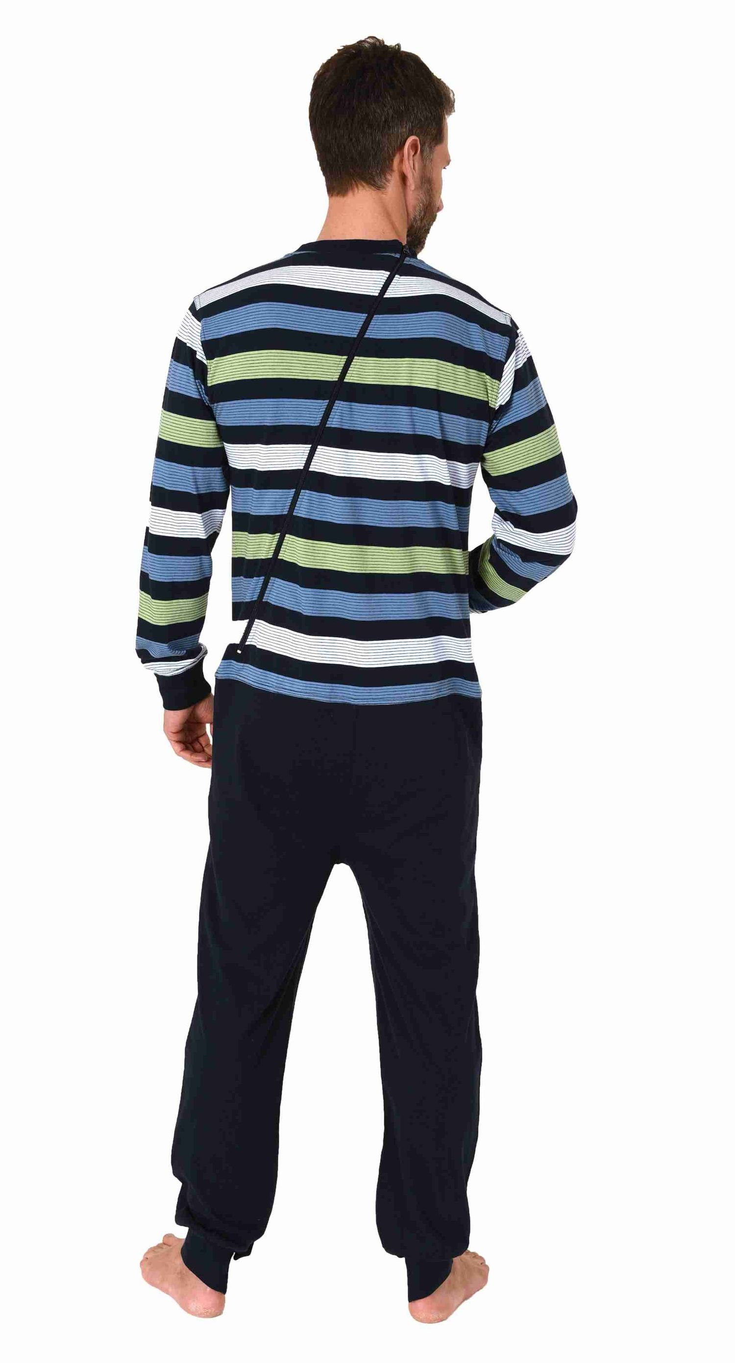 Normann Care Pyjama Herren Pflegeoverall langarm mit Reissverschluss am Rüc günstig online kaufen