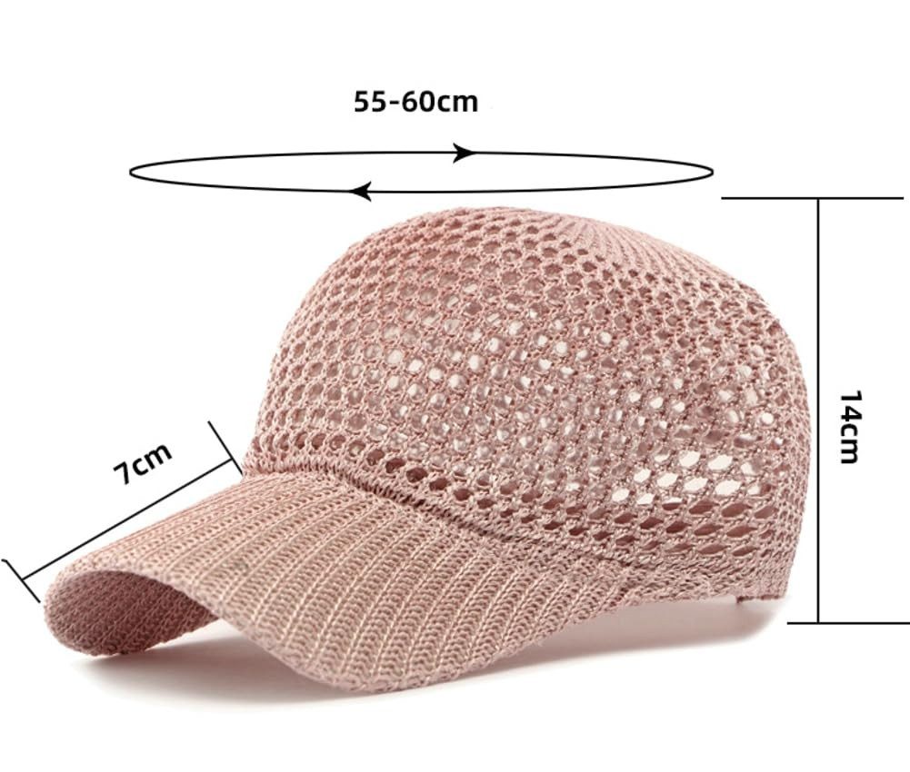 nsihing Sonnenhut Damen-Strick-Mesh-Baseballkappe, Sommer-Sonnenhut verstellbar, geeignet für Outdoor-Reisen und als Sonnenhut.
